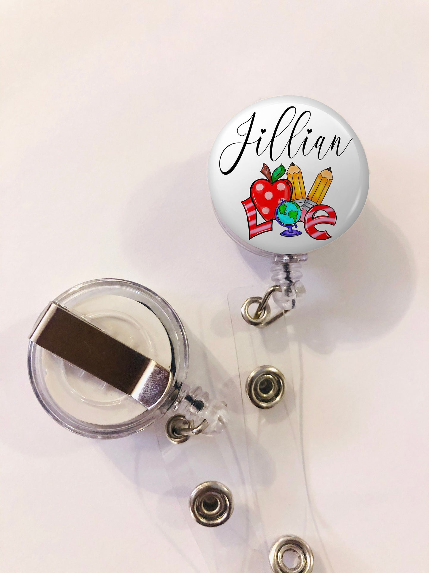 Personalized Teacher Badge Reel - Teacher ID Badge Reel - ID Retractable badge, ID Badge Reel - Personalized Teacher Gift - Teacher Gift