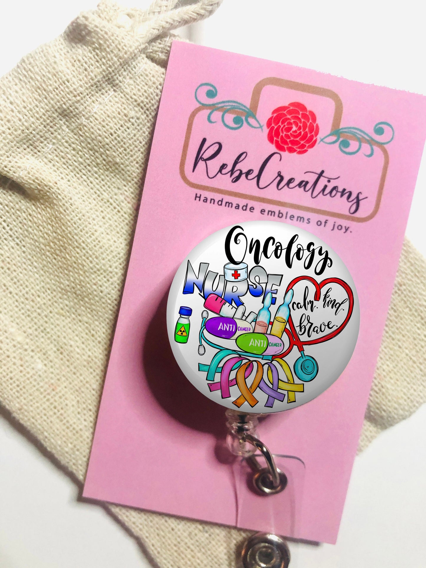 Oncology Nurse  Badge Reel - Oncology Rn ID Badge Reel - ID Retractable badge, ID Badge Reel - Oncology Nurse Gift