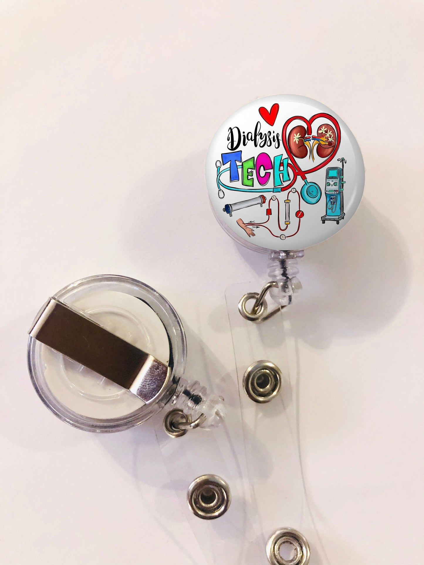 Dialysis Tech Badge Reel - Dialysis Tech ID Badge Reel - ID Retractable badge, ID Badge Reel - Dialysis Tech Gift