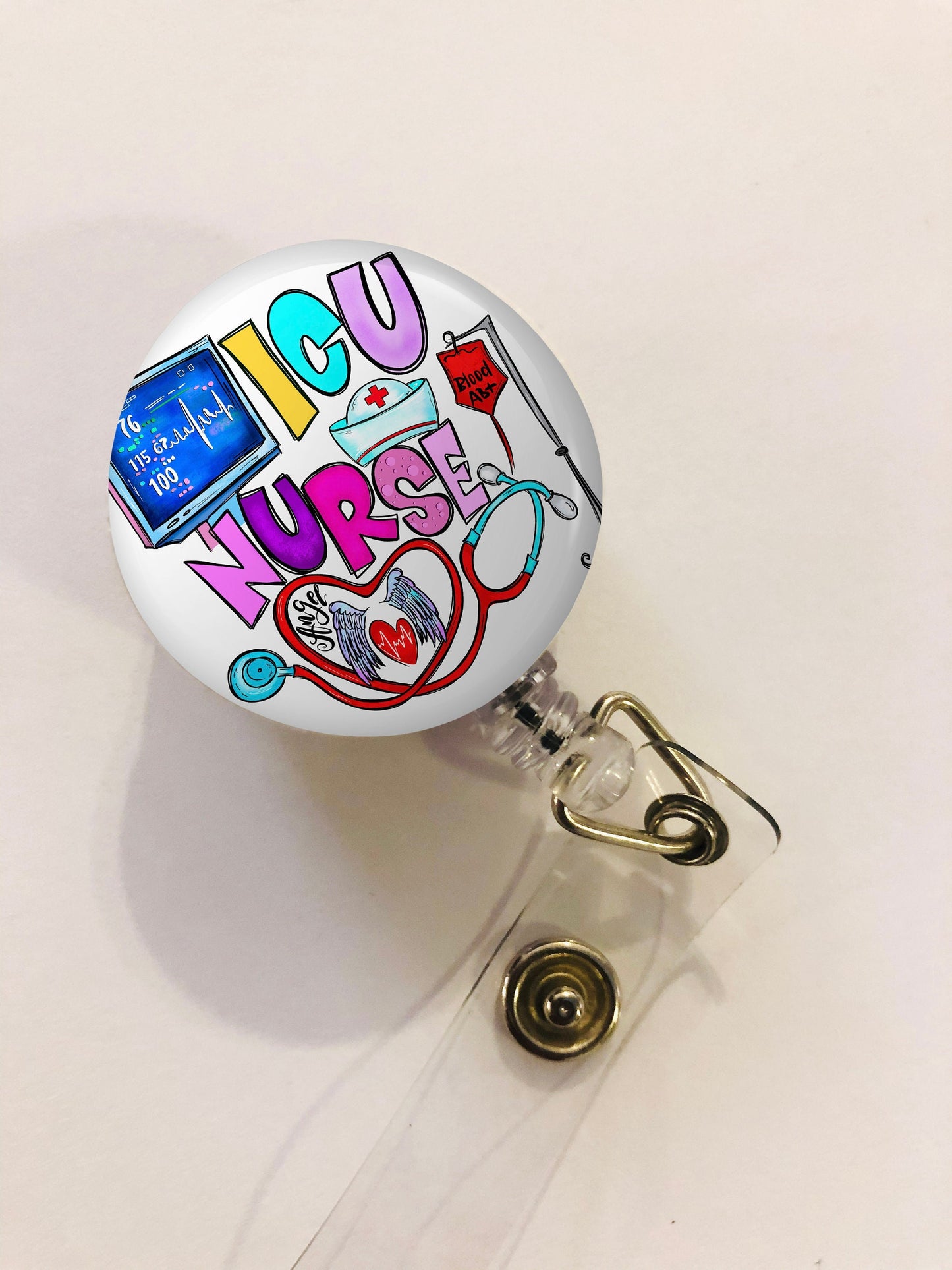 Icu Nurse  Badge Reel - Icu Nurse ID Badge Reel - Icu Nurse - ID Retractable badge, ID Badge Reel - Icu Nurse Gift