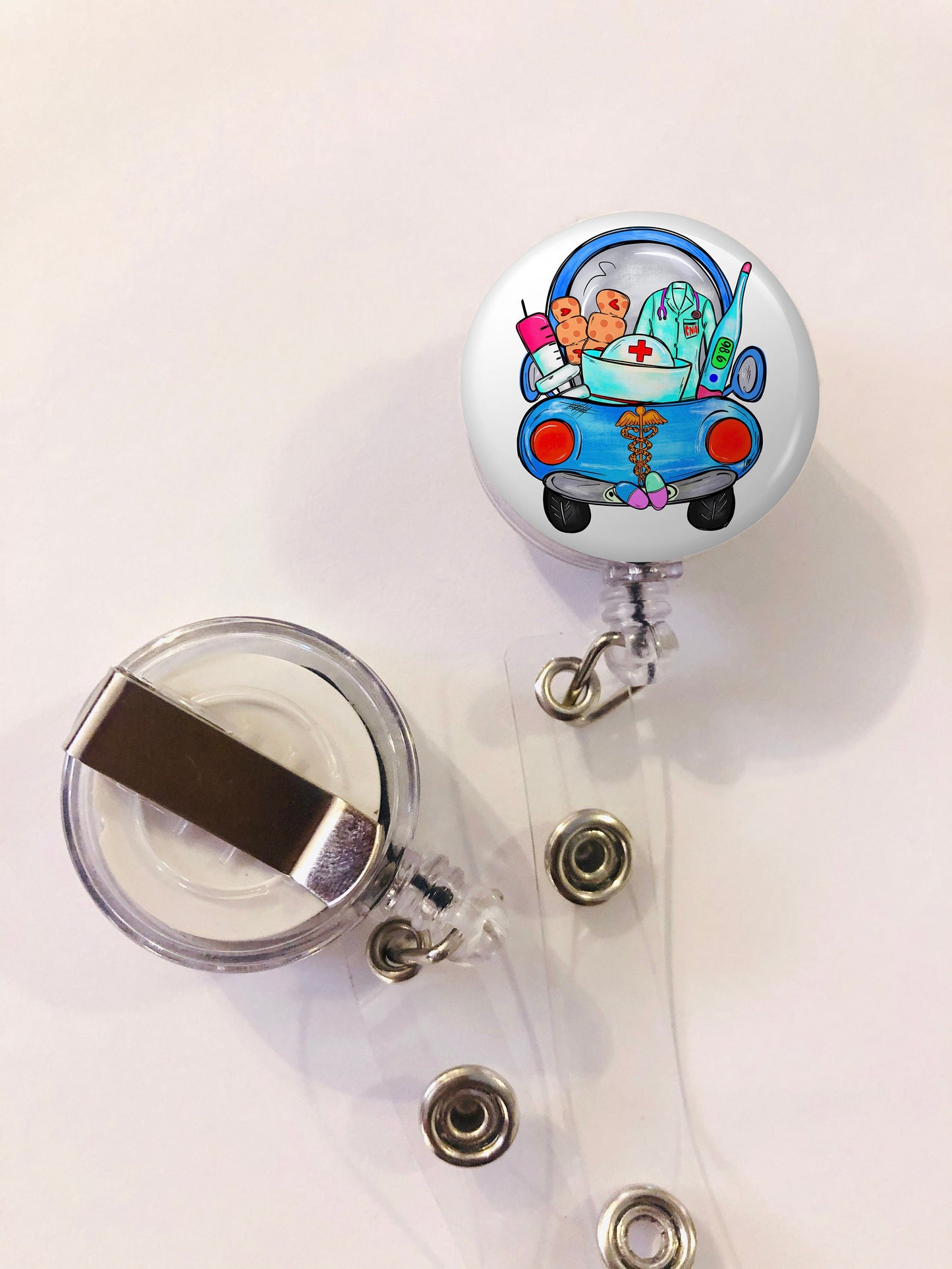 Nurse Truck Badge Reel - Registered Nurse ID Badge Reel - ID Retractable badge, ID Badge Reel - Nurse Gift - Rn Gift