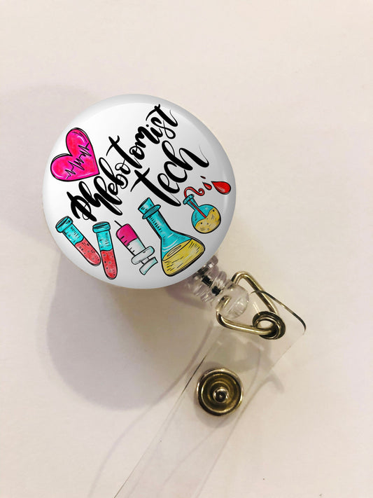 Phlebotomist Tech Badge Reel - Phlebotomist Tech ID Badge Reel - ID Retractable badge, ID Badge Reel - Phlebotomist Tech Gift