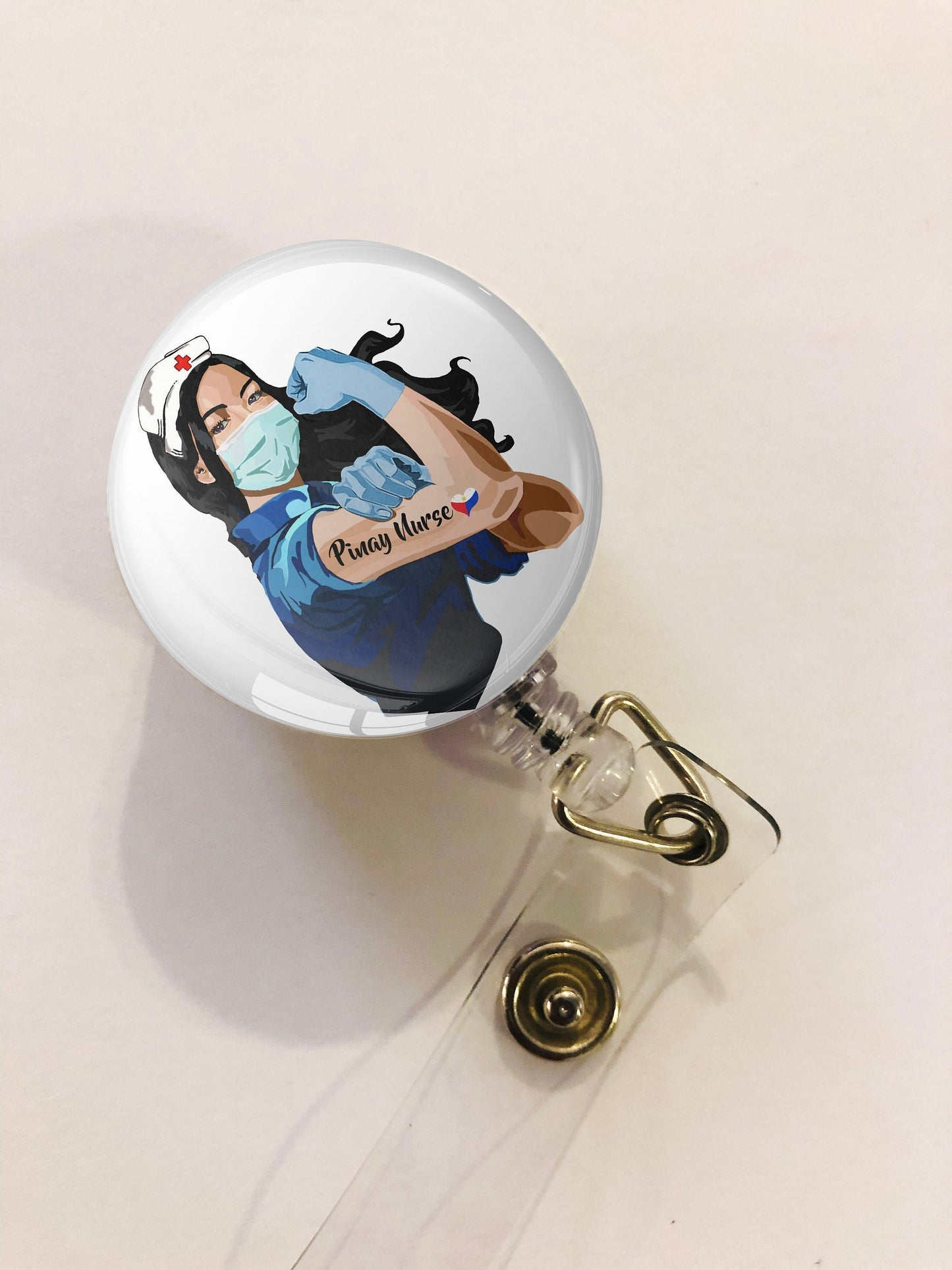 Filipina Nurse Badge Reel - Philippines Nurse ID Badge Reel - Pinay Nurse- ID Retractable badge - Filipino Nurse Gift - Philippines