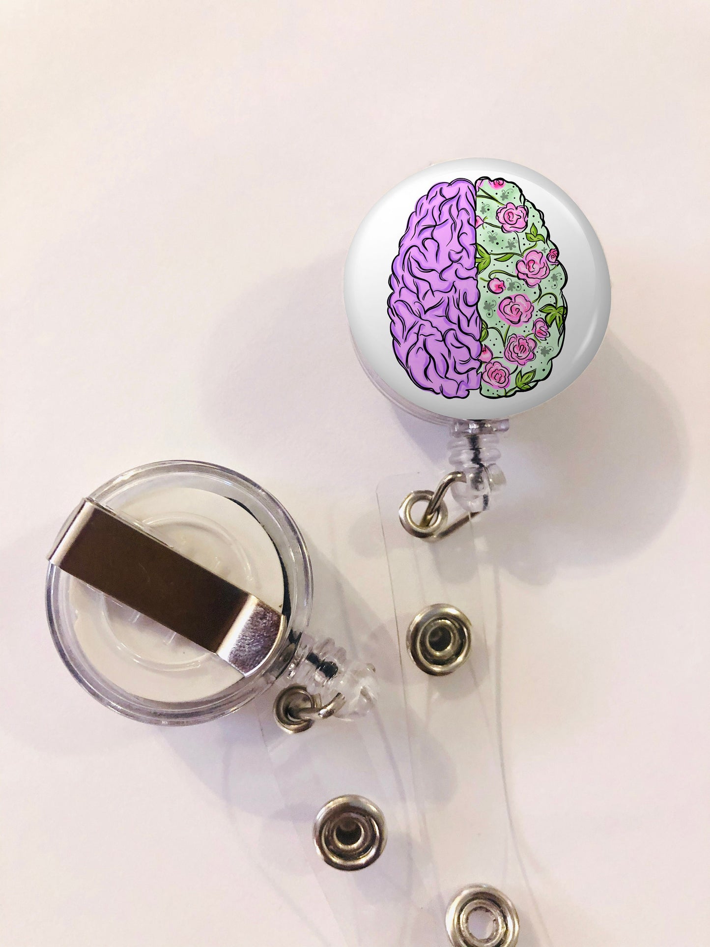 Brain Badge Reel - Nurse ID Badge Reel - Neuro Nurse- Neuro Rn - ID Retractable badge - ID Badge Reel - Nurse Gift