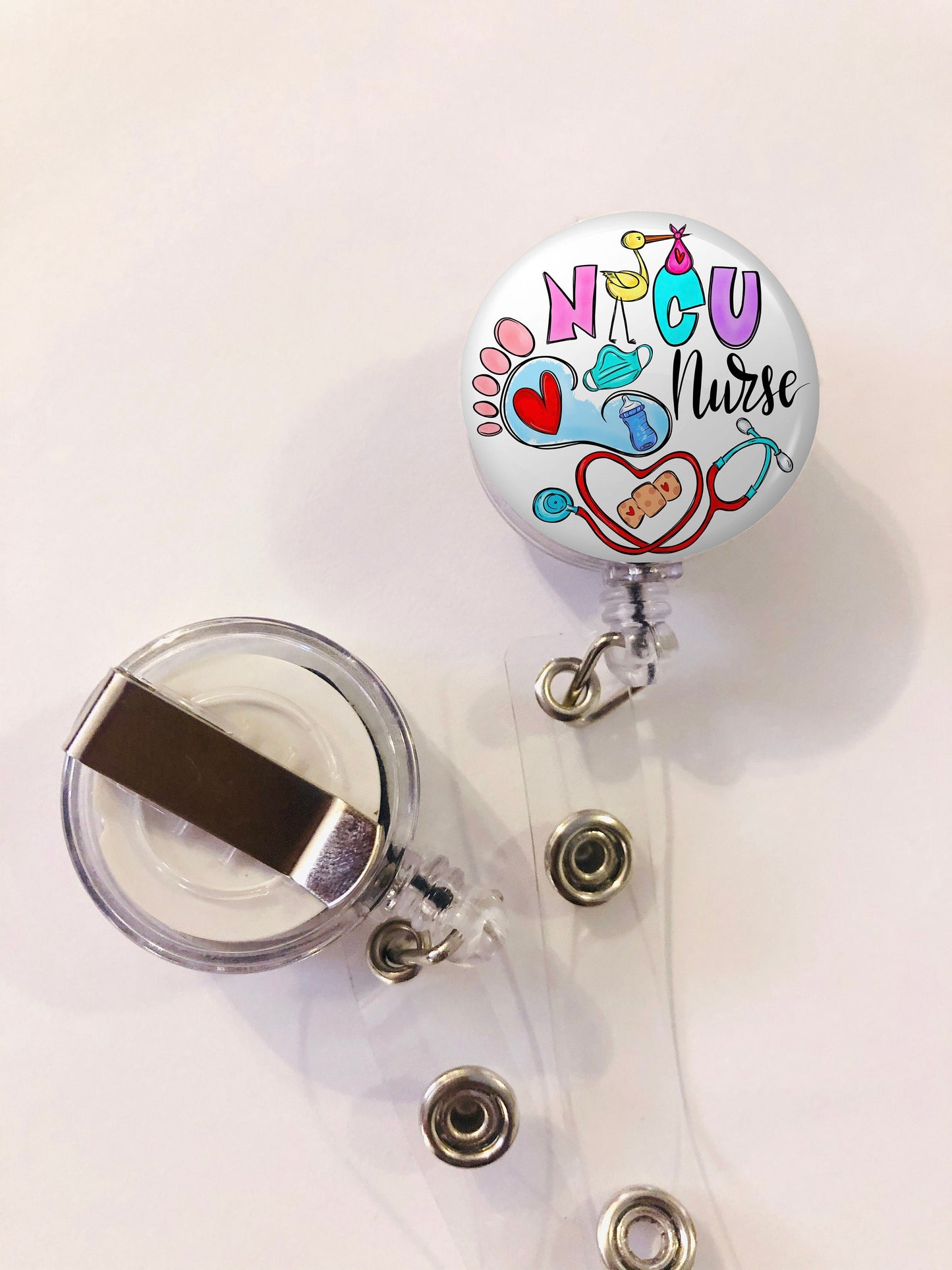 Nicu Nurse Badge Reel - Neonatal Icu RN Badge Reel - ID Retractable badge, ID Badge Reel - Neonatal Icu Nurse Gift