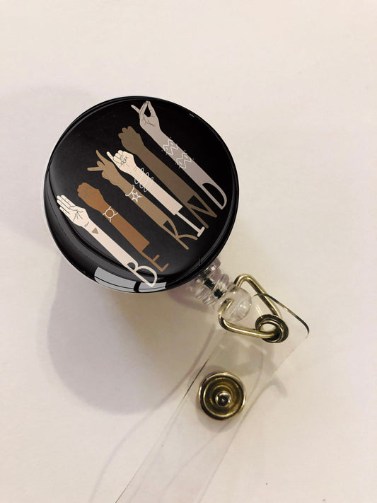 Be Kind Badge Reel - Be Kind ID Badge Reel - ID Retractable badge, ID Badge Reel