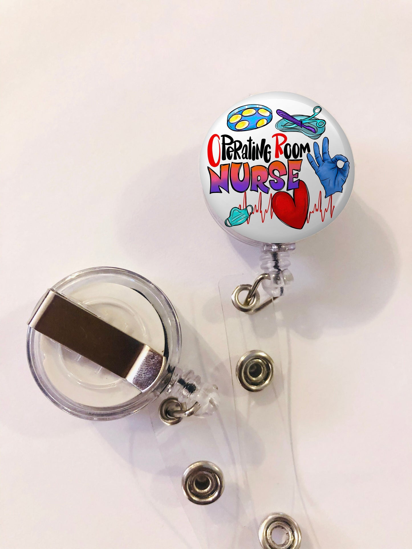 Operating Room Nurse  Badge Reel - Scrubs Nurse ID Badge Reel - Or Nurse - ID Retractable badge, ID Badge Reel - Or Nurse Gift