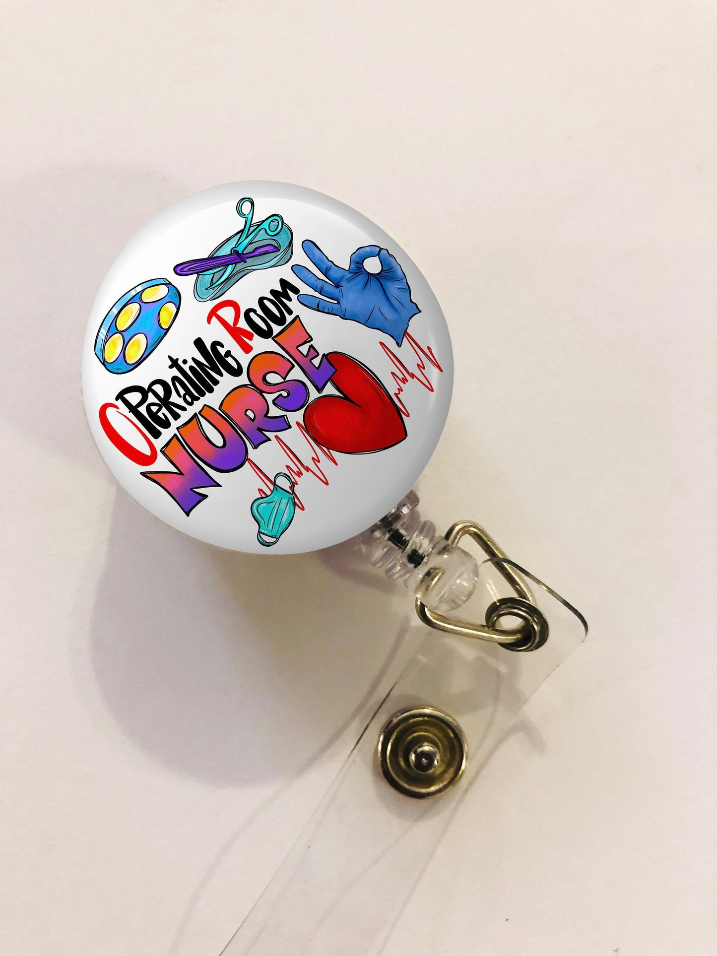 Operating Room Nurse  Badge Reel - Scrubs Nurse ID Badge Reel - Or Nurse - ID Retractable badge, ID Badge Reel - Or Nurse Gift