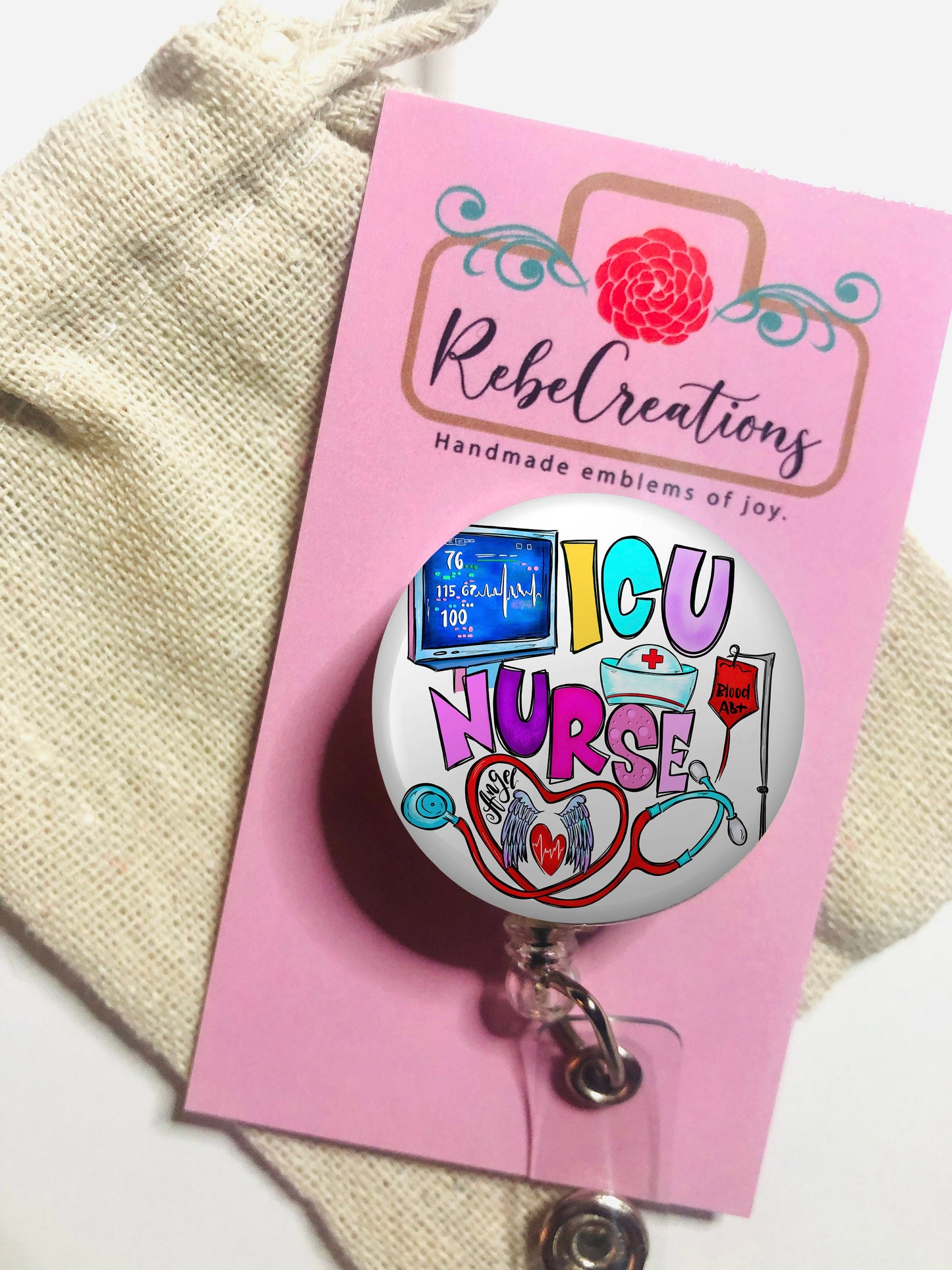 Icu Nurse  Badge Reel - Icu Nurse ID Badge Reel - Icu Nurse - ID Retractable badge, ID Badge Reel - Icu Nurse Gift