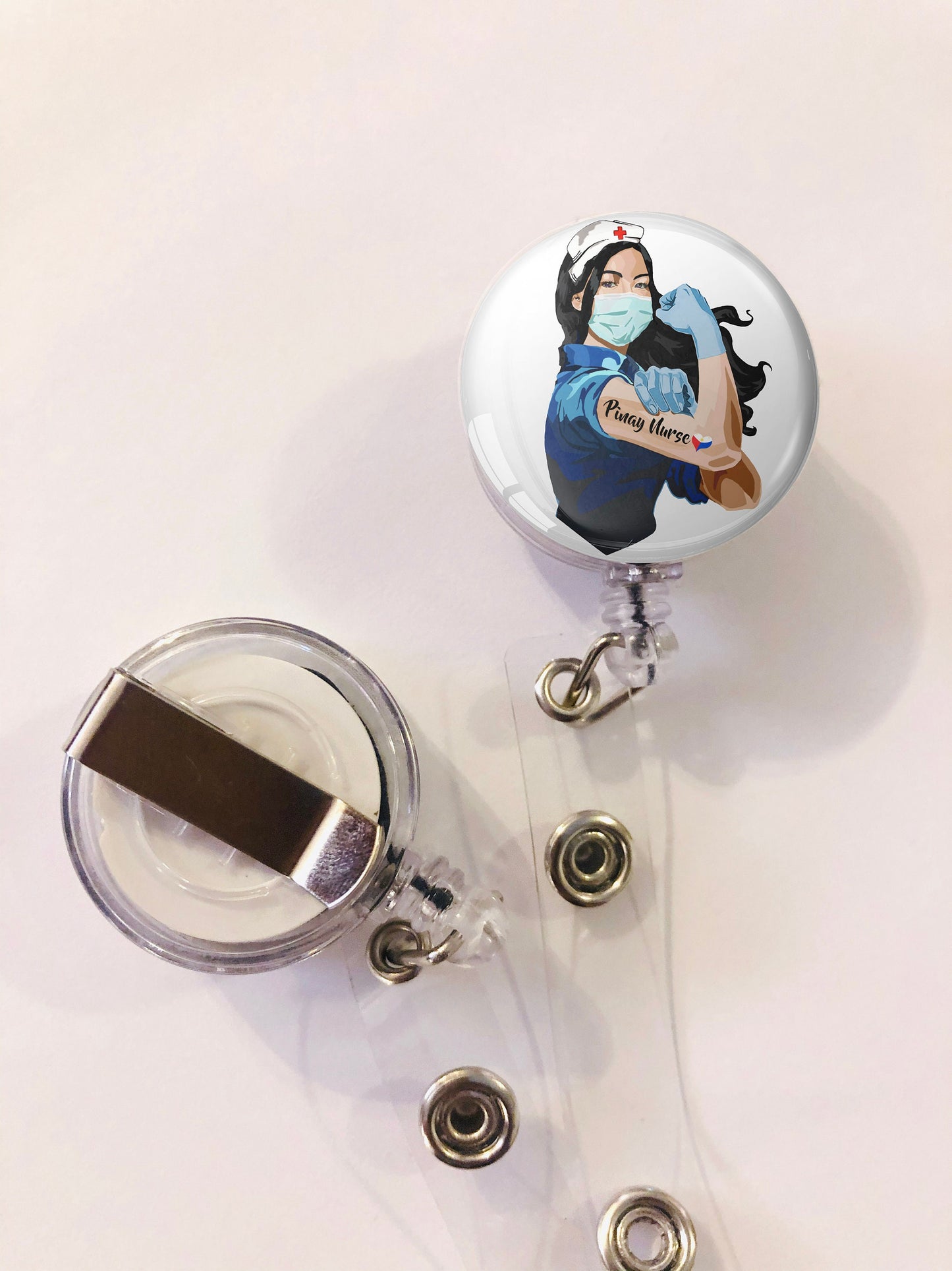 Filipina Nurse Badge Reel - Philippines Nurse ID Badge Reel - Pinay Nurse- ID Retractable badge - Filipino Nurse Gift - Philippines