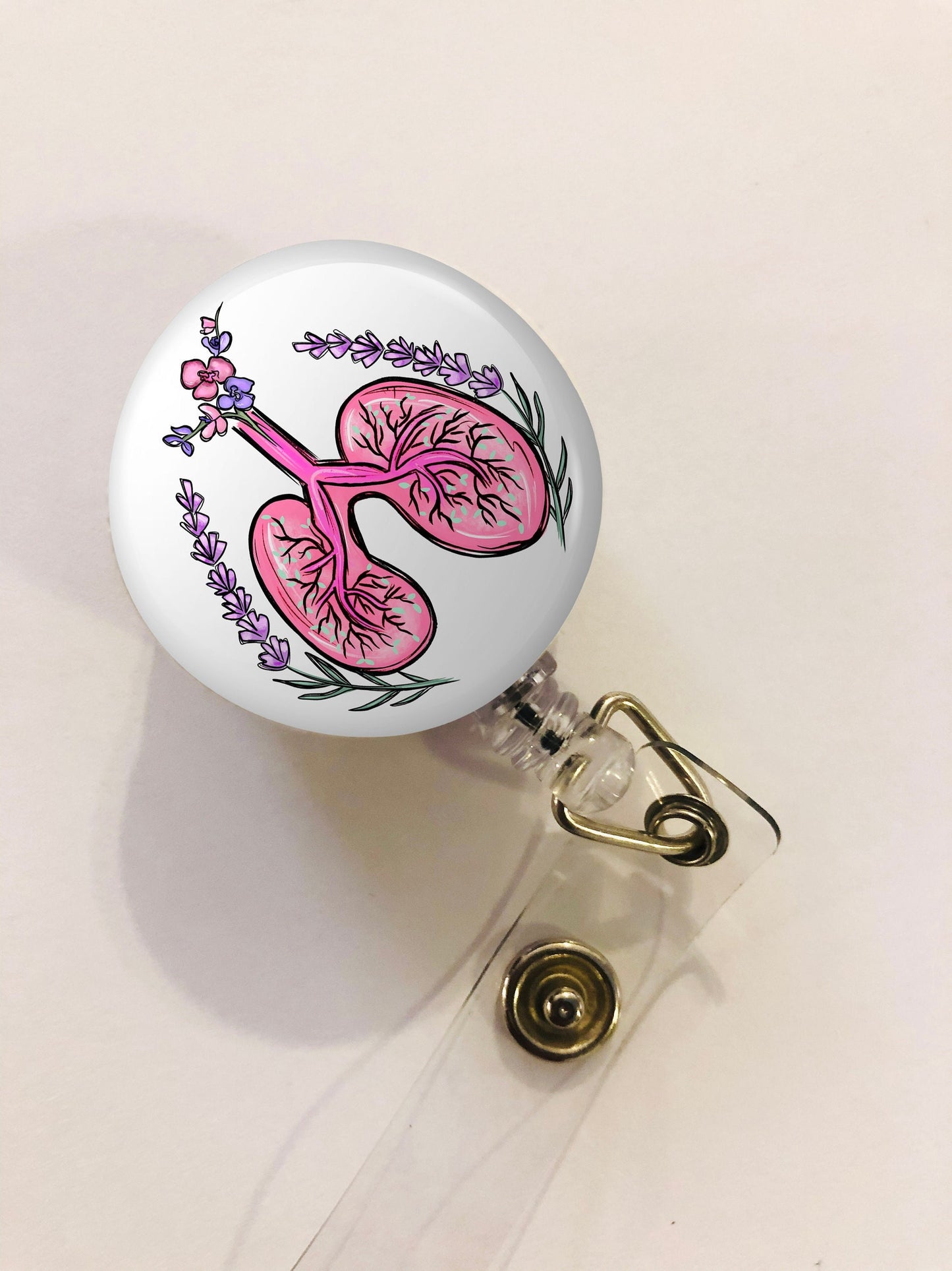 Lungs Badge Reel - Nurse ID Badge Reel - Pulmonology Nurse- Lung Rn - ID Retractable badge - ID Badge Reel - Nurse Gift