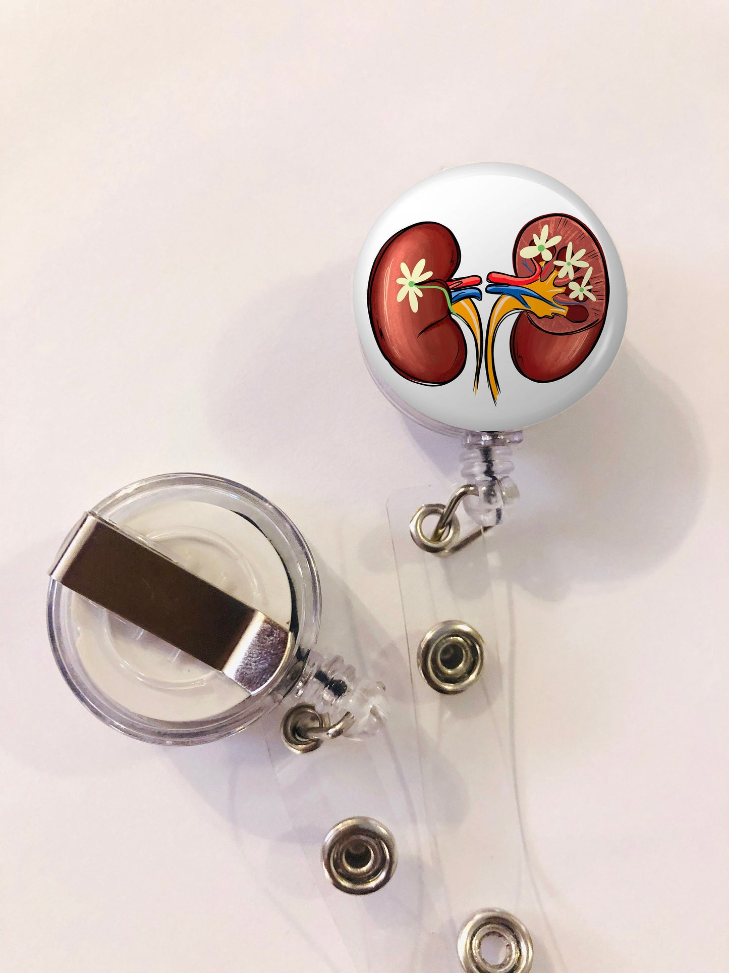 Kidney Badge Reel - Nurse ID Badge Reel - Renal Nurse- Kidney Rn - ID Retractable badge - ID Badge Reel - Renal Nurse Gift