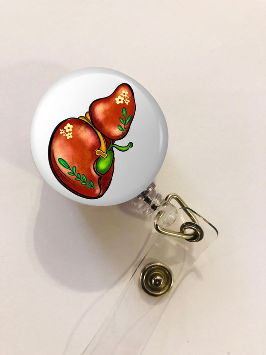 Liver Badge Reel - Nurse ID Badge Reel - Gi Nurse- Gi Rn - ID Retractable badge - ID Badge Reel - Nurse Gift