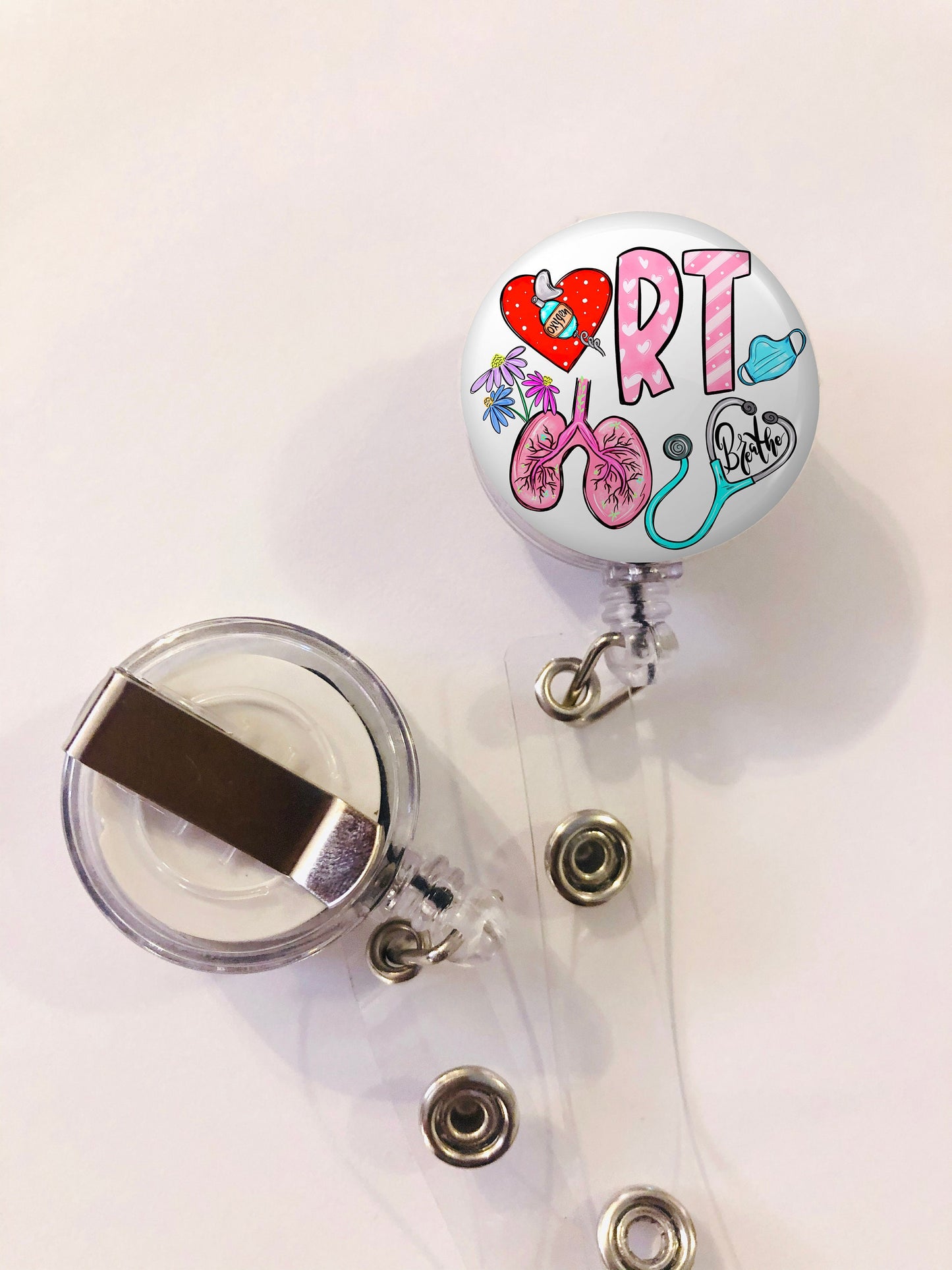 Respiratory Therapist Badge Reel - RT Badge Reel - ID Retractable badge, ID Badge Reel - Rt  Gift