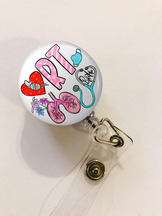 Respiratory Therapist Badge Reel - RT Badge Reel - ID Retractable badge, ID Badge Reel - Rt  Gift