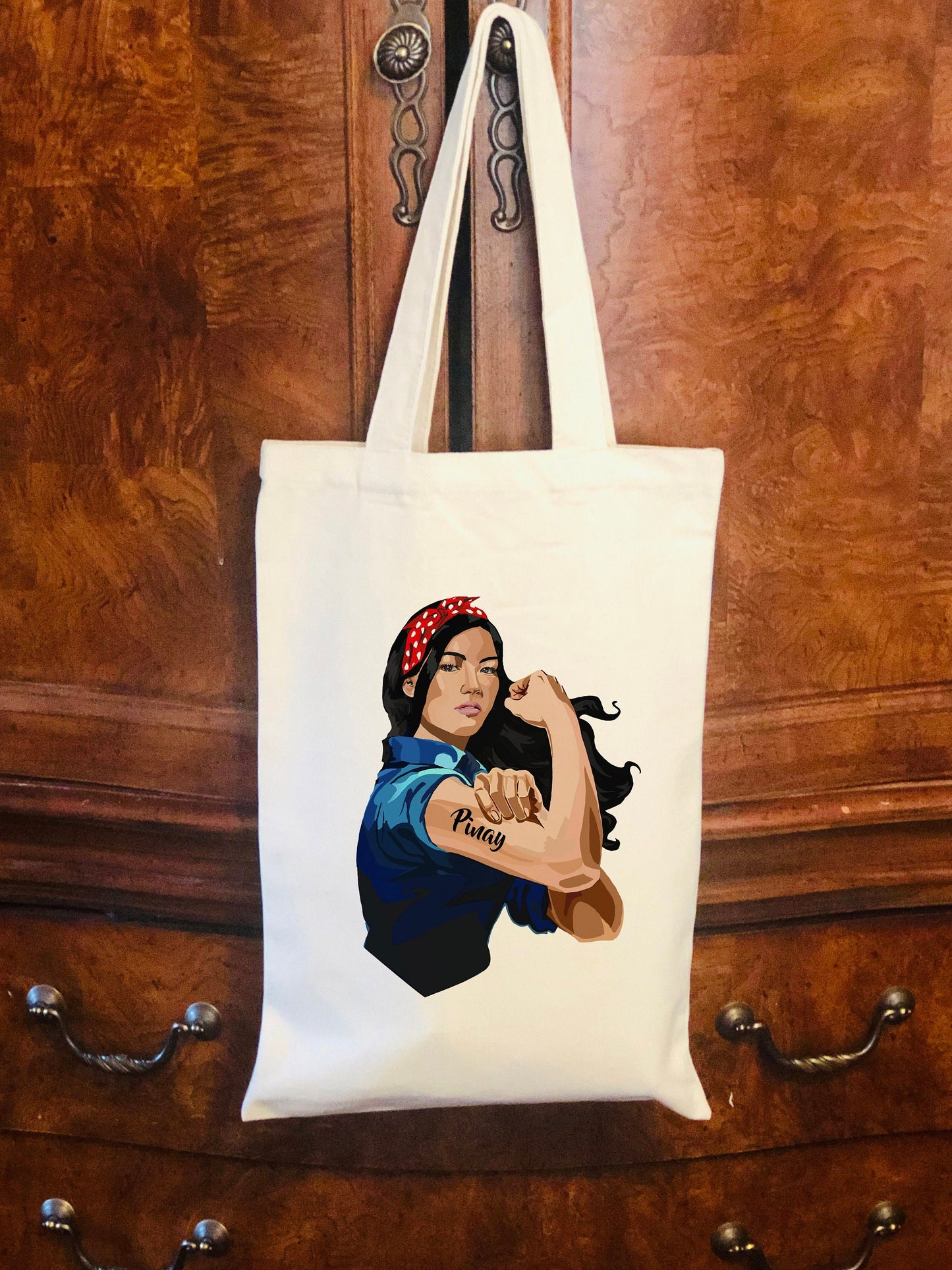 Pinay Canvas Tote Bag - Filipino Canvas Bag - Strong Pinay Canvas Bag - Filipina Canvas Bag - Philippines Bag - Philippines Gift
