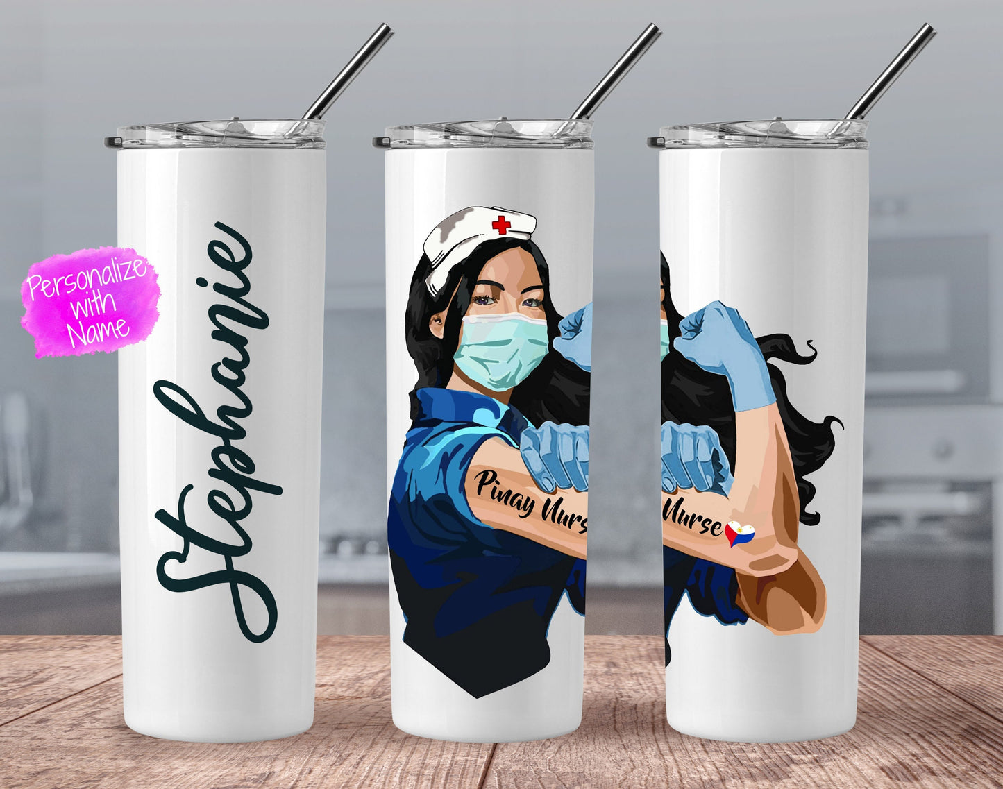 Filipino Nurse Skinny Tumbler - Pinay Nurse Skinny Tumbler - Filipino Nurse - Pinay RN Gift - Nurse Gift - Nurse Appreciation