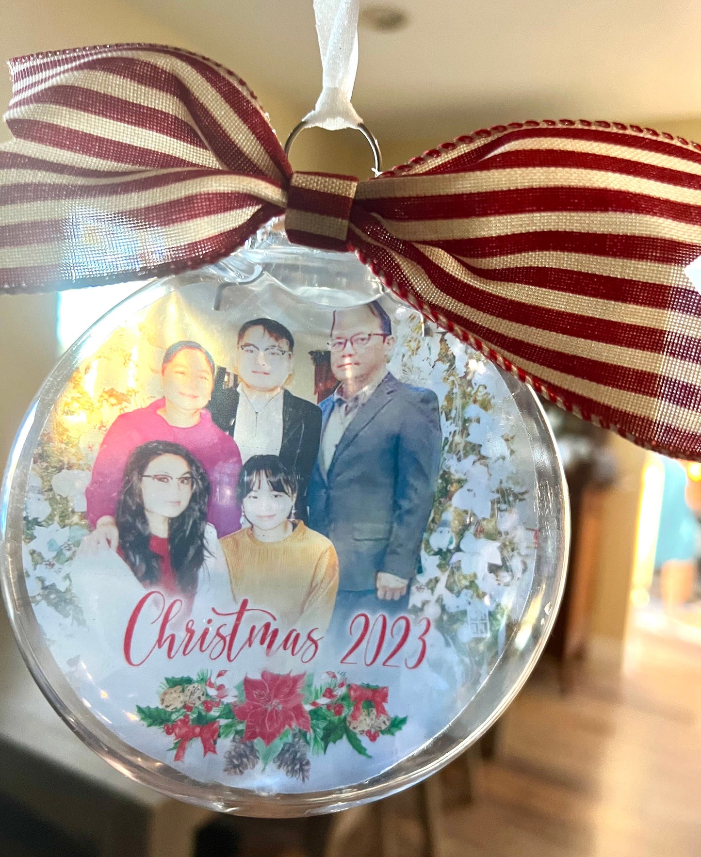 Floating Photo Ornament - Personalized Photo Ornament - Christmas Floating Ornament - Family Christmas Ornament