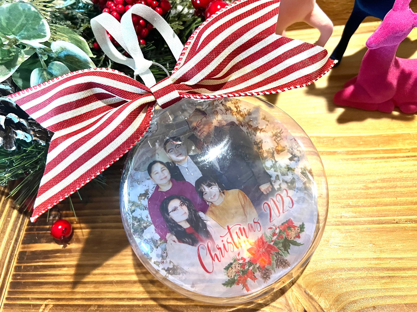 Floating Photo Ornament - Personalized Photo Ornament - Christmas Floating Ornament - Family Christmas Ornament