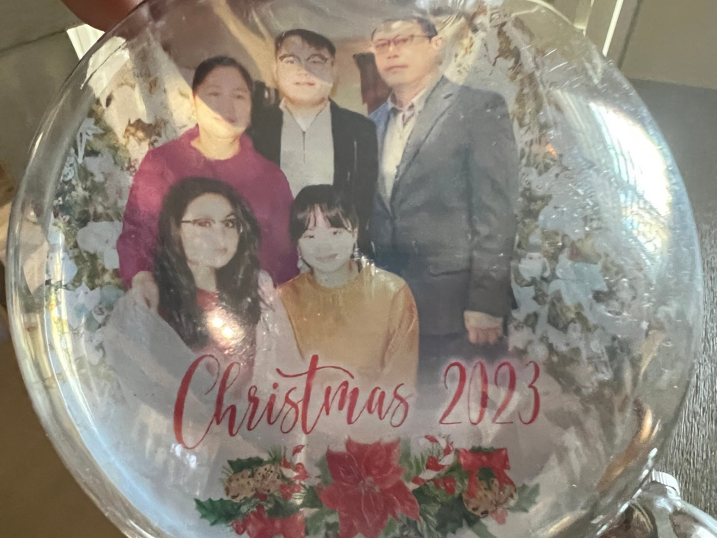 Floating Photo Ornament - Personalized Photo Ornament - Christmas Floating Ornament - Family Christmas Ornament