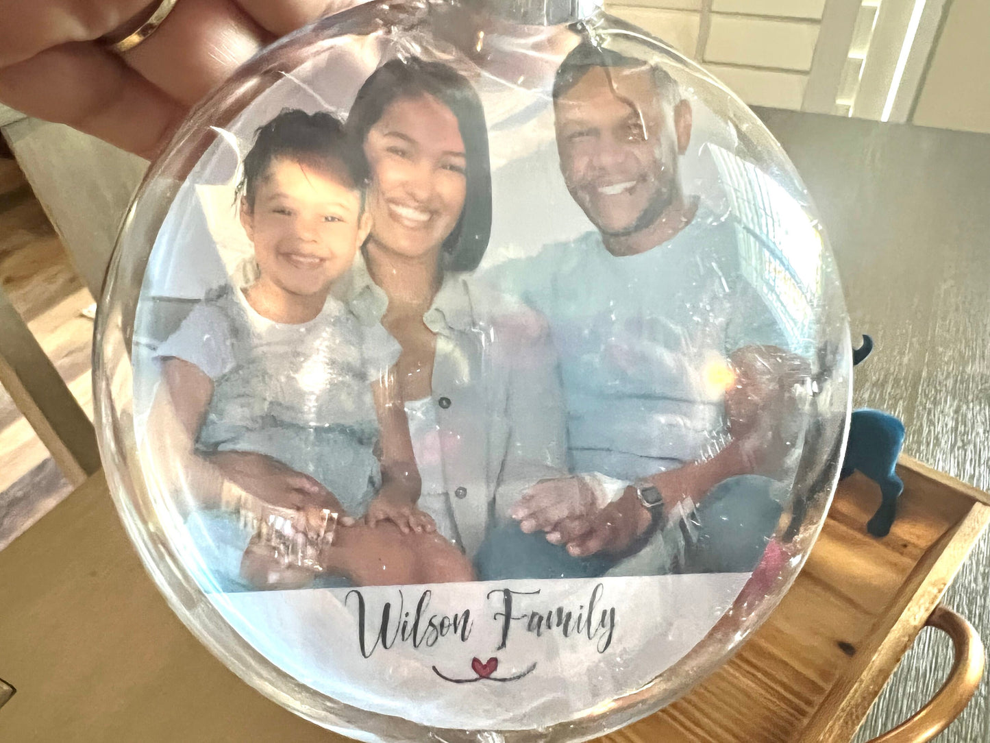 Floating Photo Ornament - Personalized Photo Ornament - Christmas Floating Ornament - Family Christmas Ornament