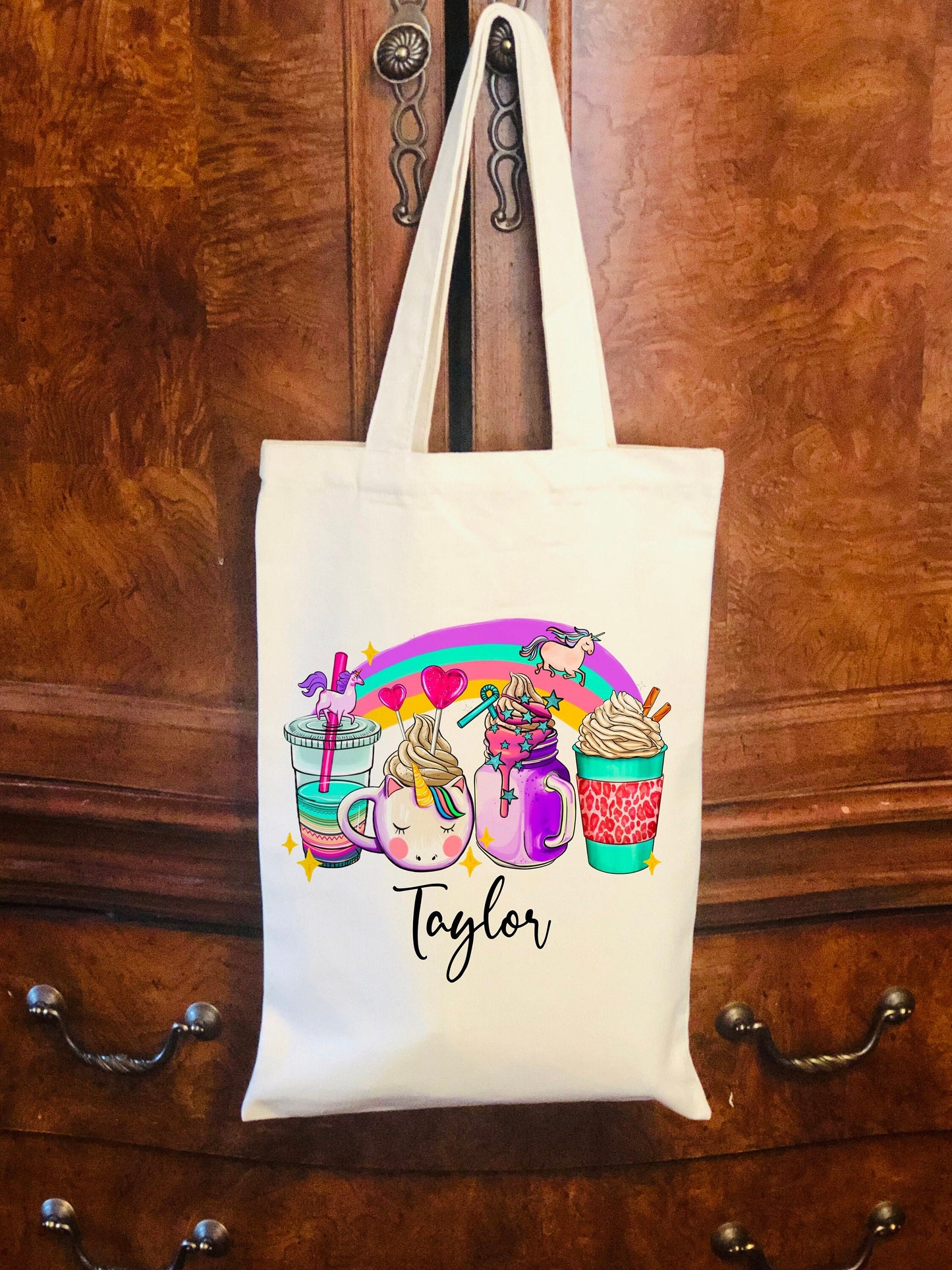 Personalized  Unicorn  Canvas Bag -  Unicorn Bag - Canvas Bag - Cute Gift