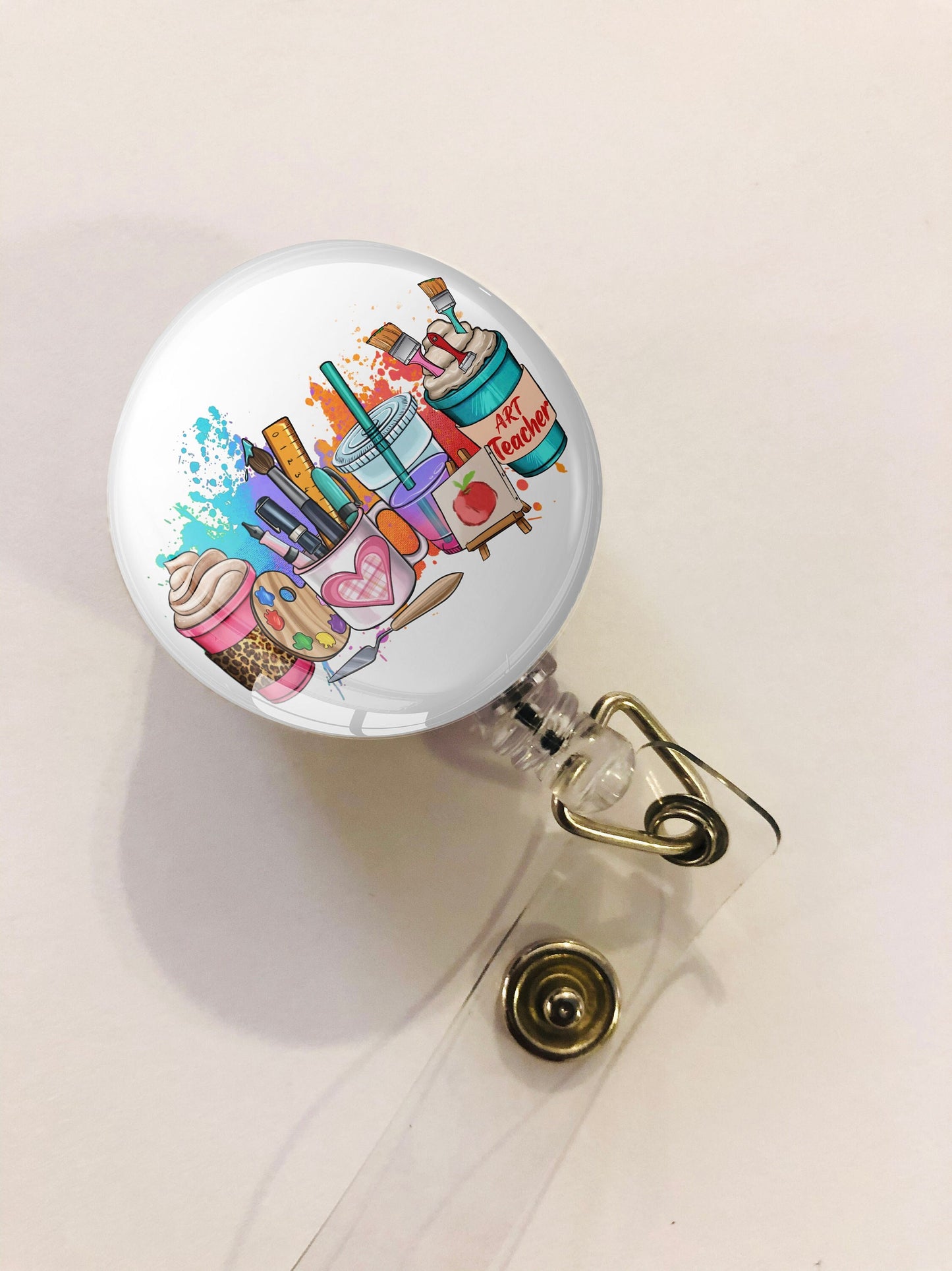 Art Teacher Badge Reel - Art Teacher ID Badge Reel - ID Retractable badge, ID Badge Reel - Art Teacher Gift