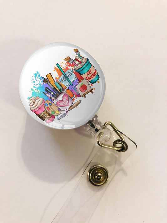 Art Teacher Badge Reel - Art Teacher ID Badge Reel - ID Retractable badge, ID Badge Reel - Art Teacher Gift