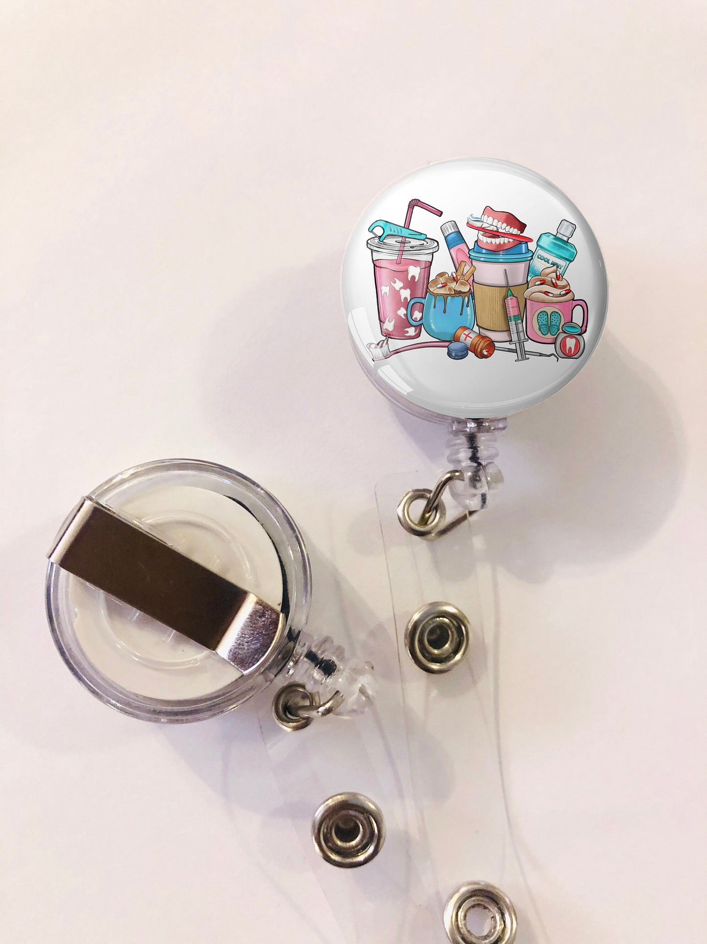 Dentist Badge Reel - Dental Assistant ID Badge Reel - ID Retractable badge, ID Badge Reel - Dentist Gift - Dental Technician