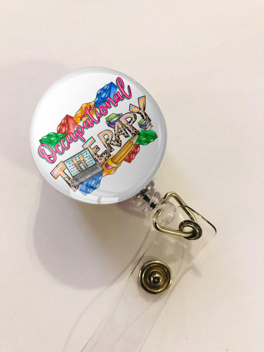 Occupational Therapy Badge Reel - ID Retractable badge, ID Badge Reel - Occupational Therapist - Occupational Therapy Assistant