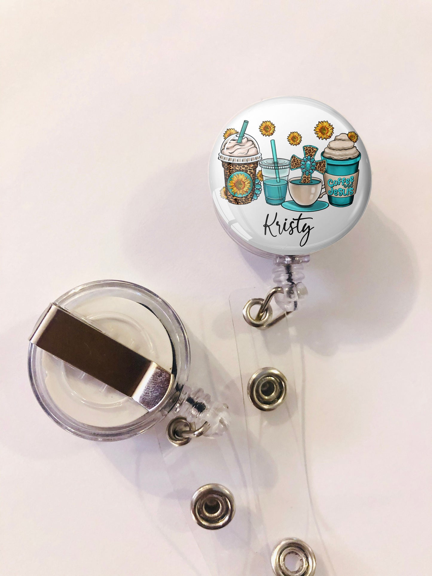 Personalized Christian Badge Reel - Personalized Jesus ID Badge Reel - ID Retractable badge, ID Badge Reel - Christian Gift