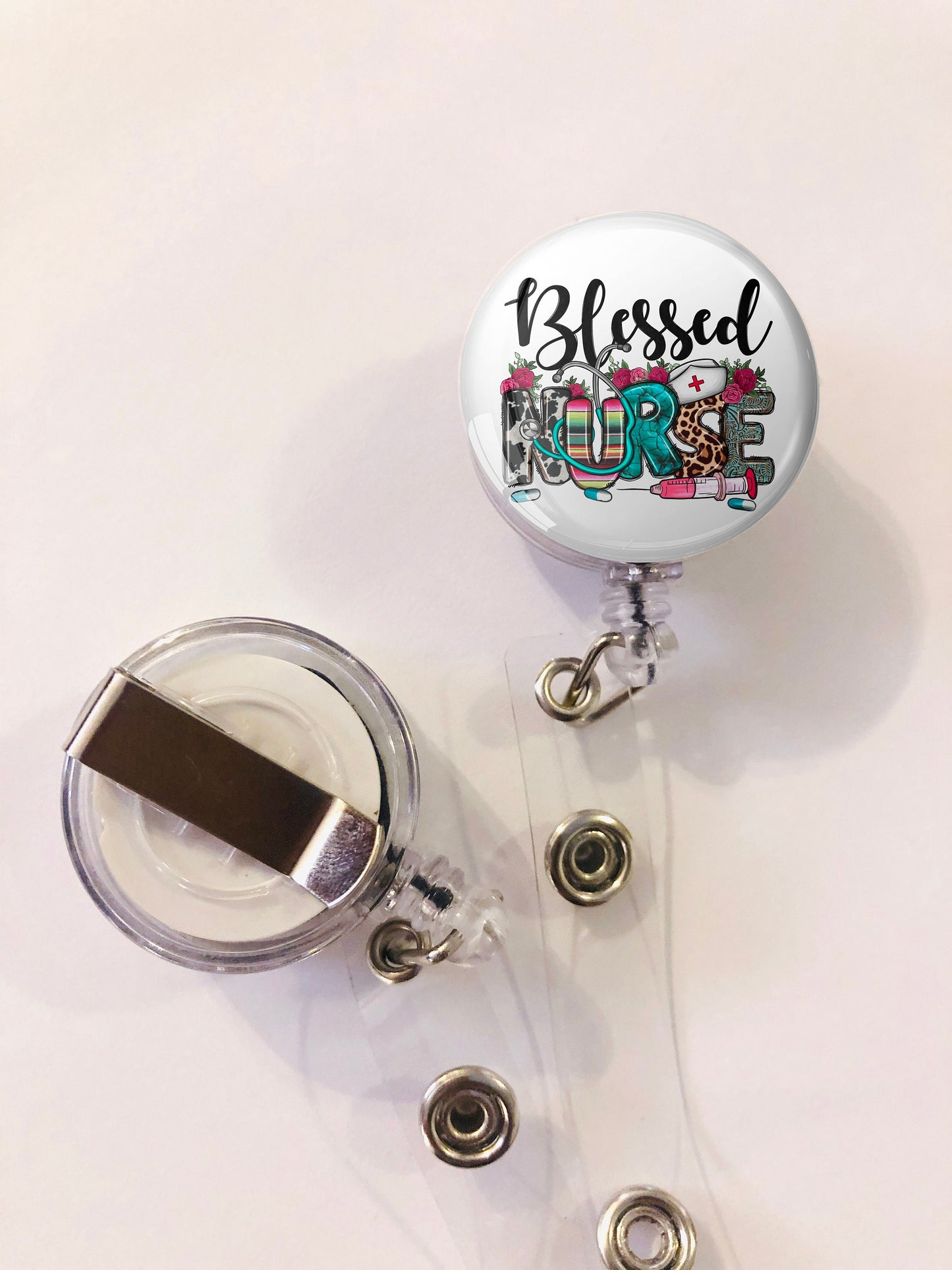 Blessed Nurse Badge Reel - Blessed Rn ID Badge Reel - ID Retractable badge, ID Badge Reel - Nurse Gift