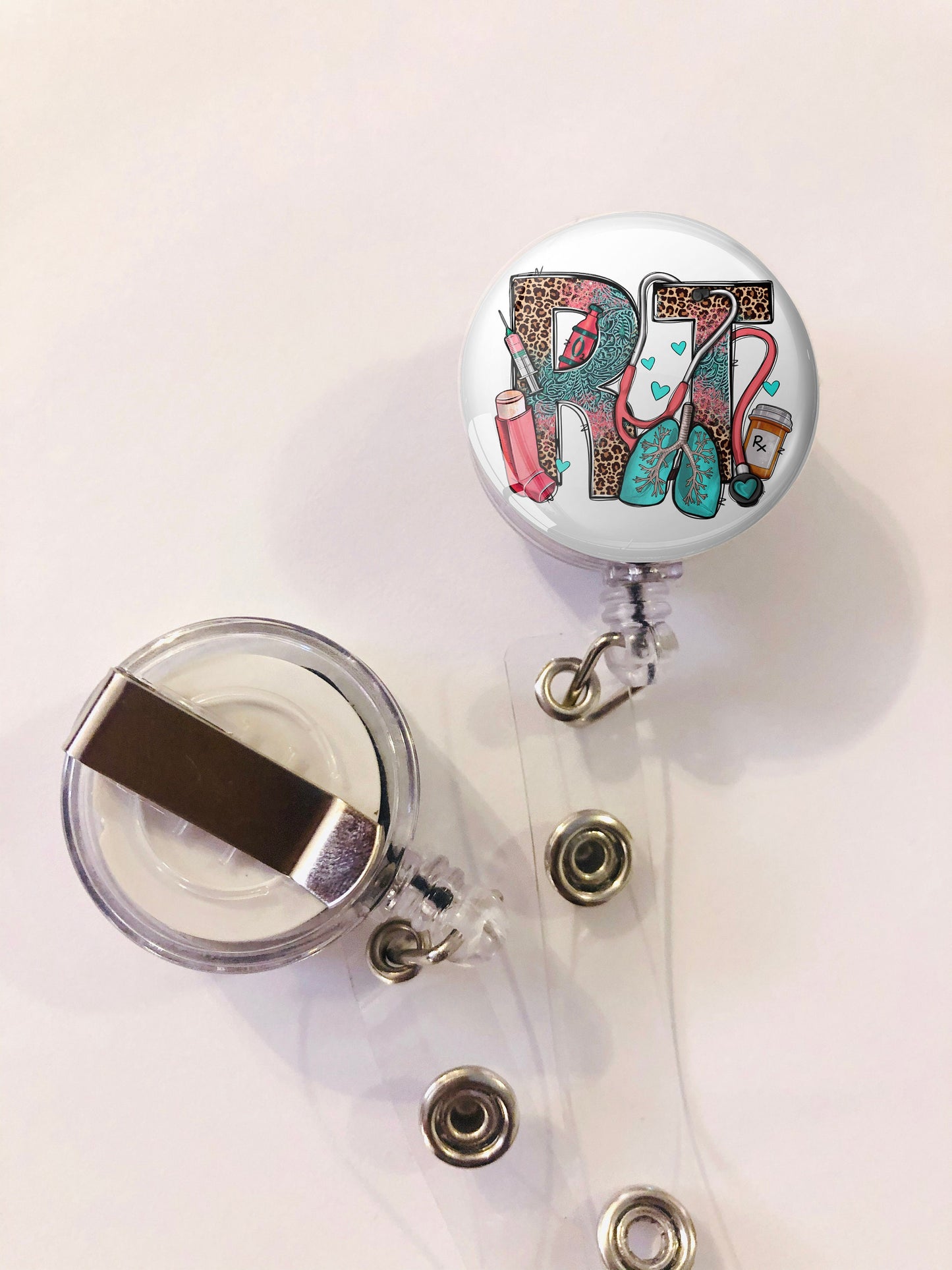 Respiratory Therapist Badge Reel - Rt ID Badge Reel - ID Retractable badge, ID Badge Reel - Rt Gift - Respiratory Therapist Gift
