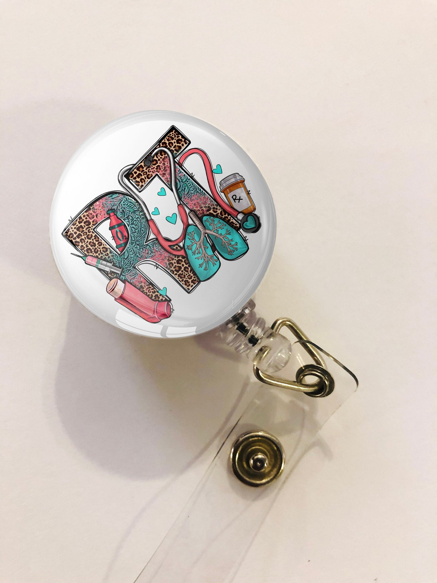 Respiratory Therapist Badge Reel - Rt ID Badge Reel - ID Retractable badge, ID Badge Reel - Rt Gift - Respiratory Therapist Gift