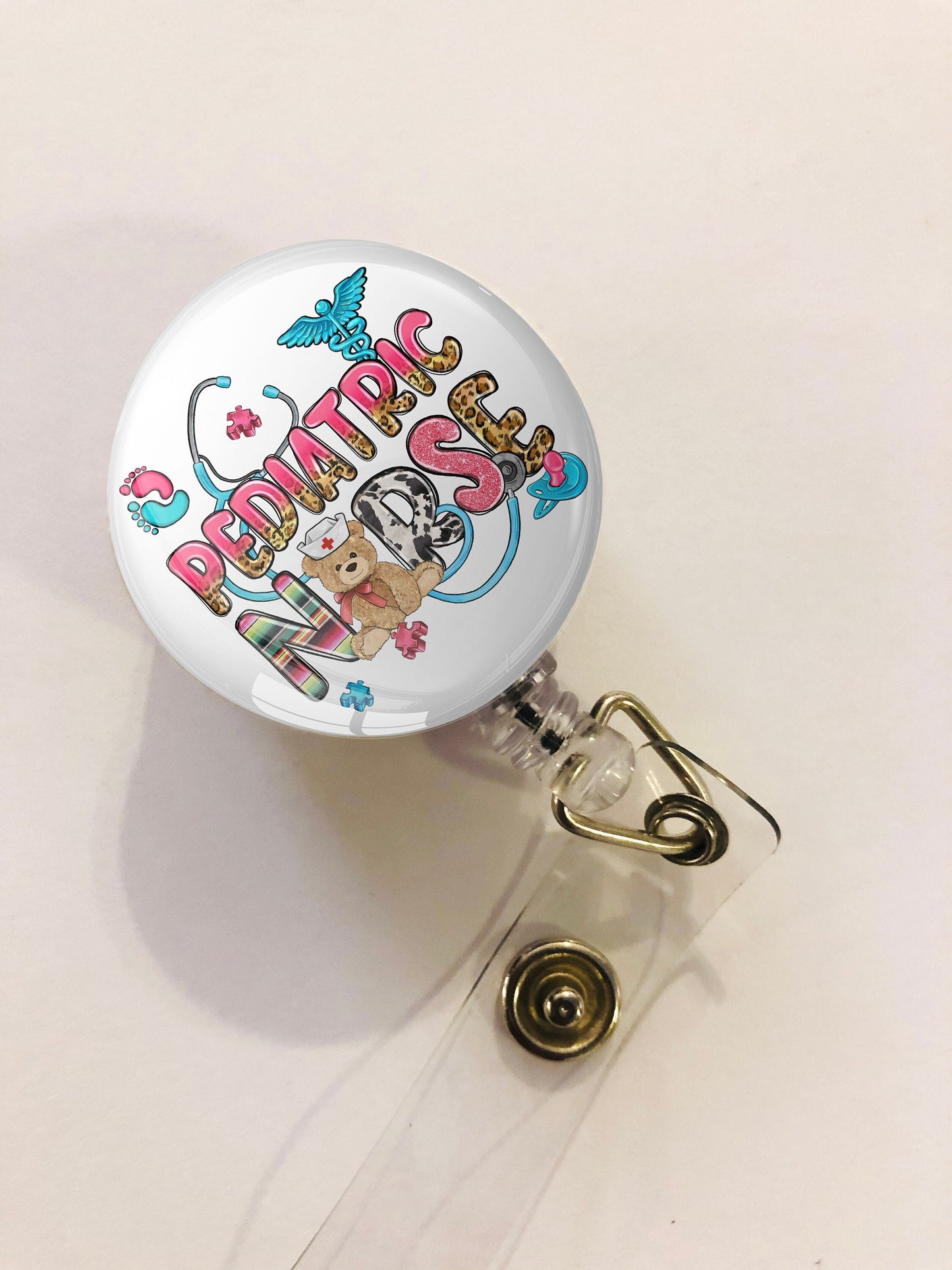 Peds Rn Badge Reel - Pediatrics Badge Reel - ID Retractable badge, ID Badge Reel - Pediatrics RN Gift - Peds Gift - Pediatrics