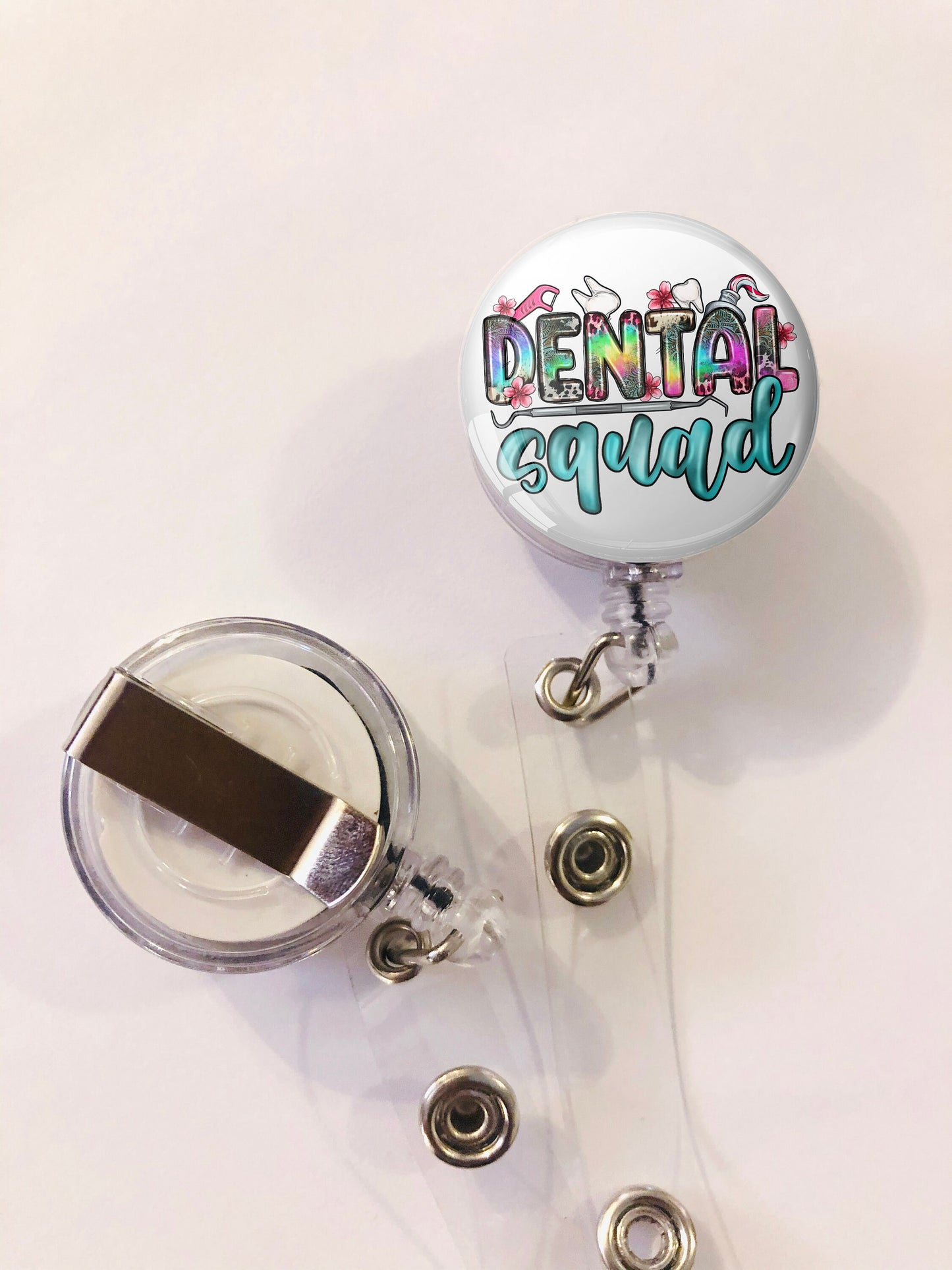 Dental Squad Badge Reel - Dental ID Badge Reel - ID Retractable badge, ID Badge Reel - Dental Assistant - Dentist Gift