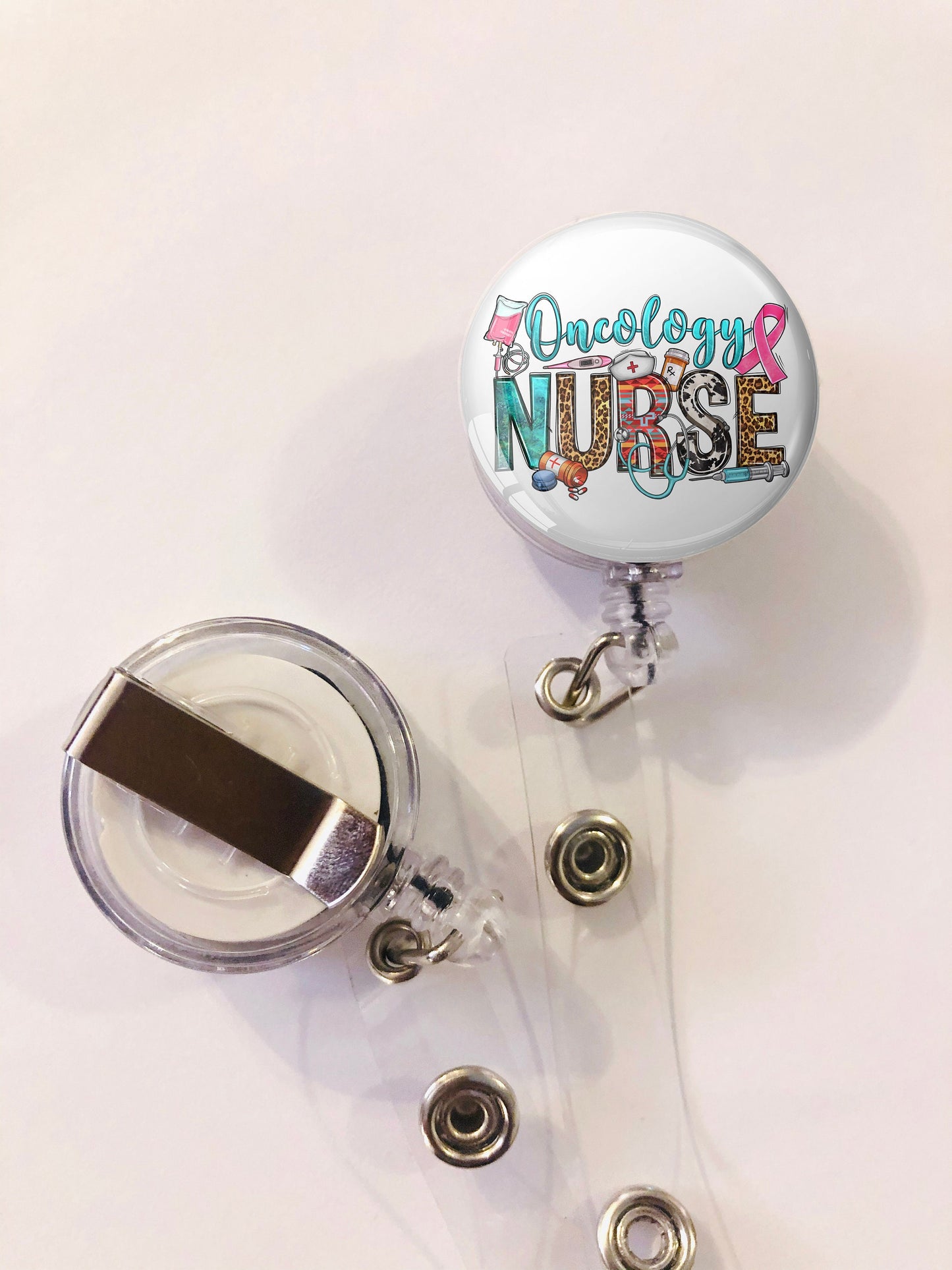 Oncology Nurse Badge Reel - Oncology Rn ID Badge Reel - ID Retractable badge, ID Badge Reel - Oncology Rn Gift - Oncology Nurse
