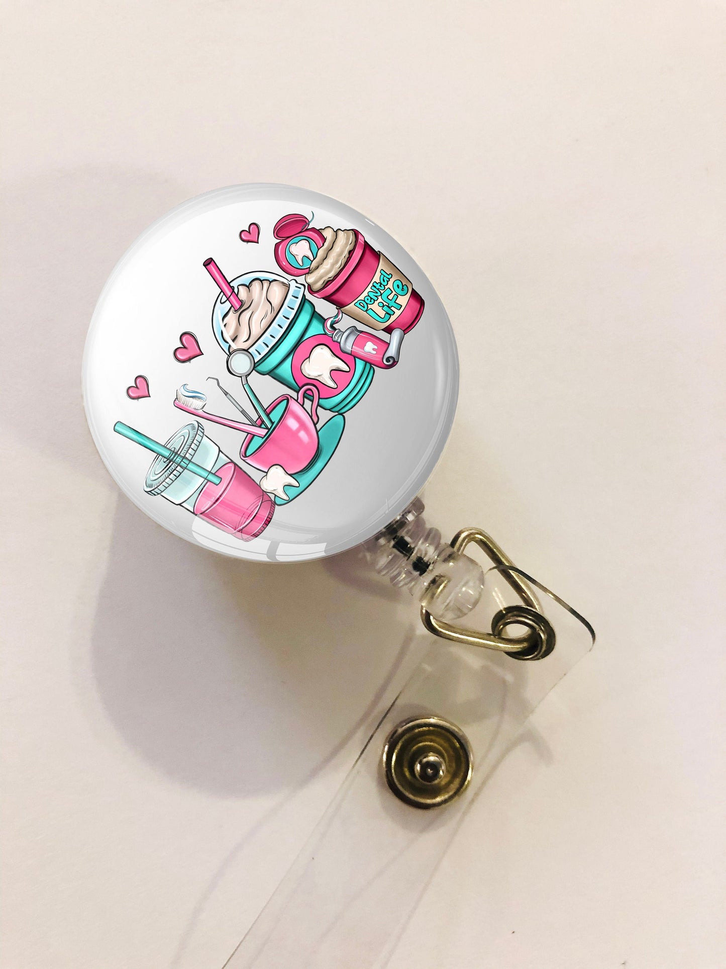 Dental Badge Reel - Dental ID Badge Reel - ID Retractable badge, ID Badge Reel - Dentist - Dental Assistant - Dentist Gift