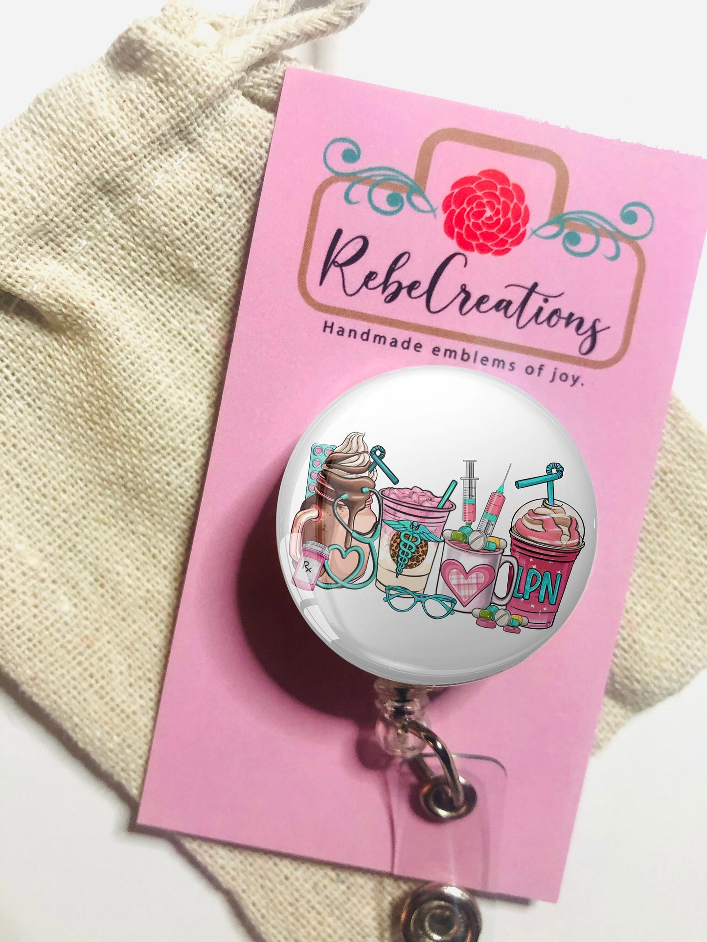 Lpn Badge Reel - Lpn ID Badge Reel - ID Retractable badge, ID Badge Reel - Lpn Gift