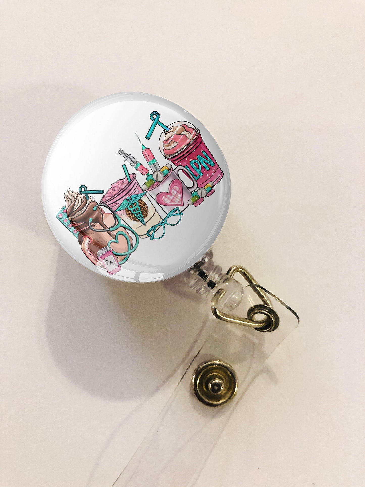 Lpn Badge Reel - Lpn ID Badge Reel - ID Retractable badge, ID Badge Reel - Lpn Gift