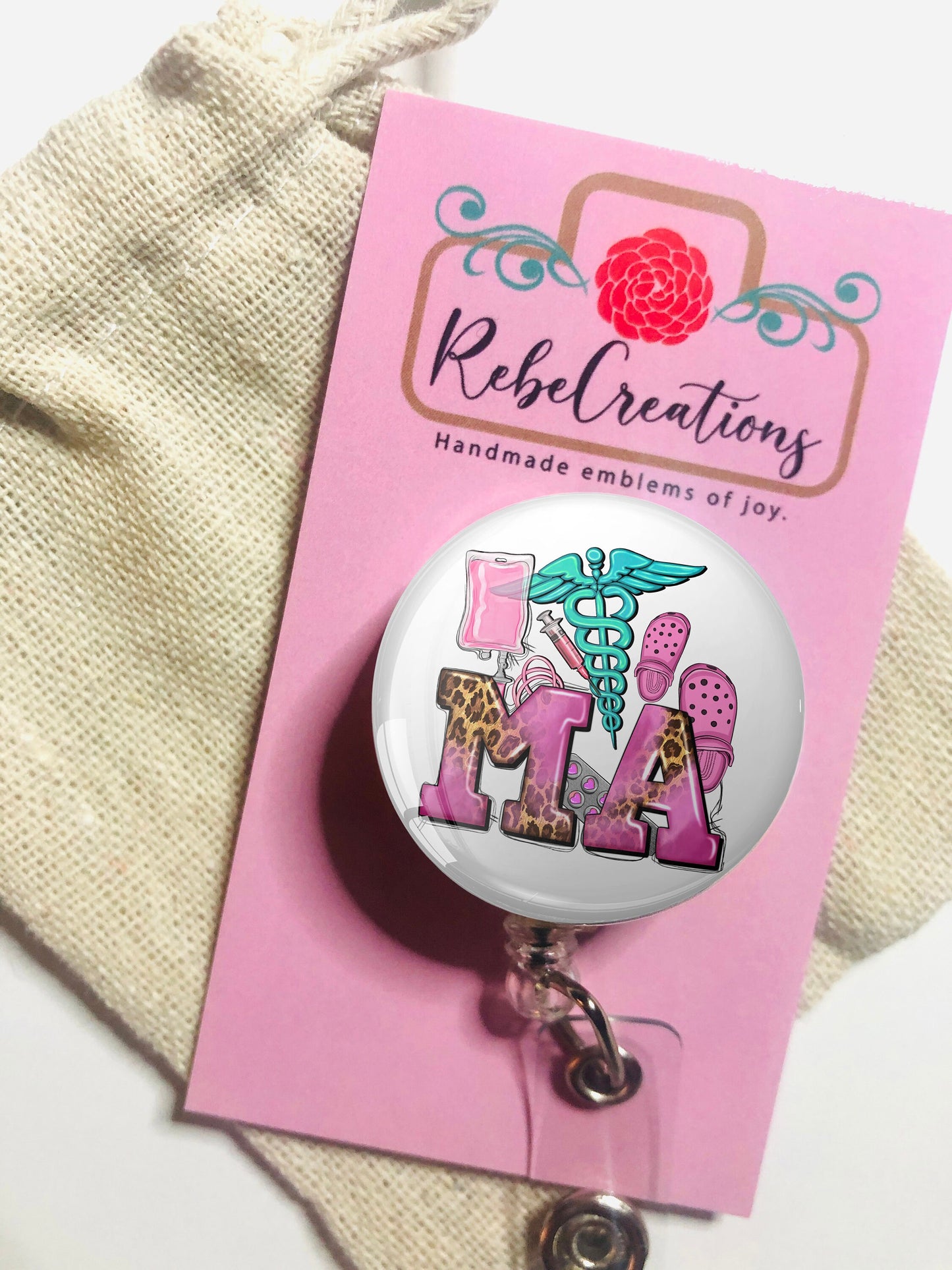 Medical Assistant Badge Reel - Medical Assistant ID Badge Reel - ID Retractable badge, ID Badge Reel - Medical Assistant Gift