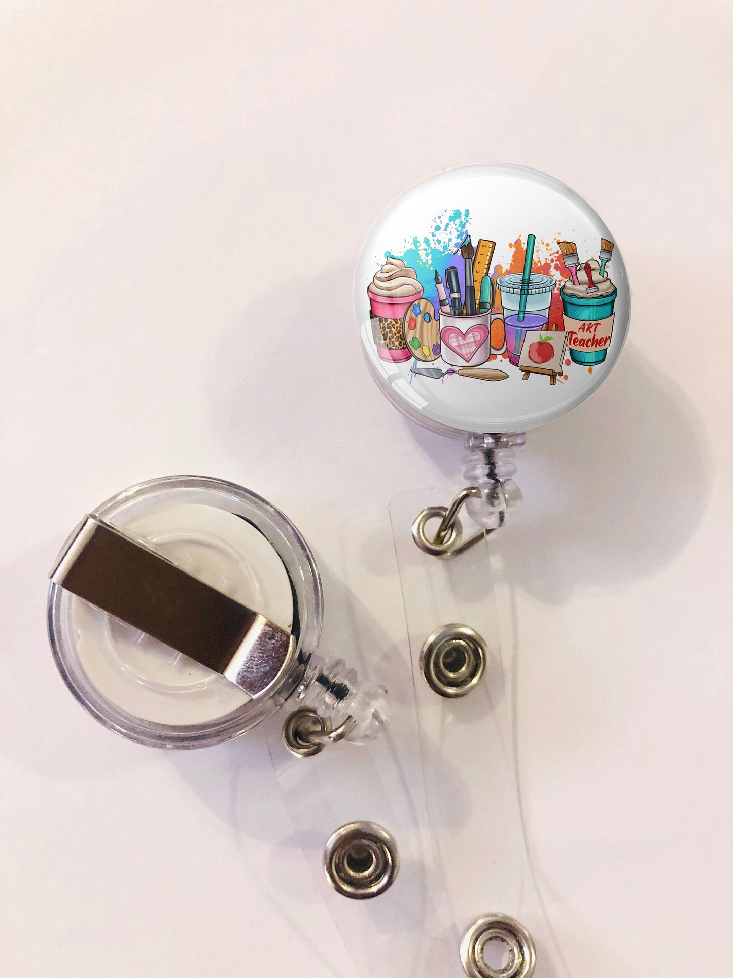 Art Teacher Badge Reel - Art Teacher ID Badge Reel - ID Retractable badge, ID Badge Reel - Art Teacher Gift