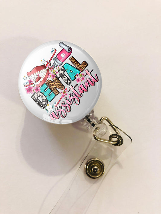 Dental Assistant Badge Reel - Dental Assistant ID Badge Reel - ID Retractable badge, ID Badge Reel - Dental Assistant Gift