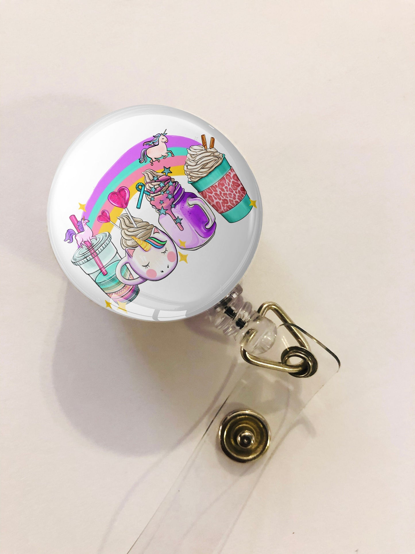 Unicorn Badge Reel - Unicorn ID Badge Reel - ID Retractable badge, ID Badge Reel - Unicorn Gift