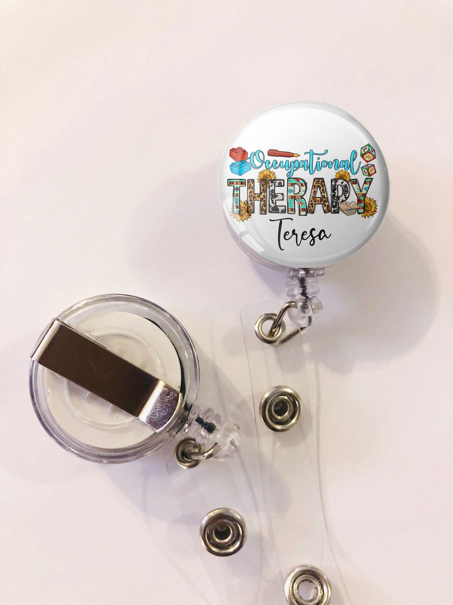 Personalized Occupational Therapy Badge Reel - ID Retractable badge, ID Badge Reel - Occupational Therapist - Occupational Therapy Assistant