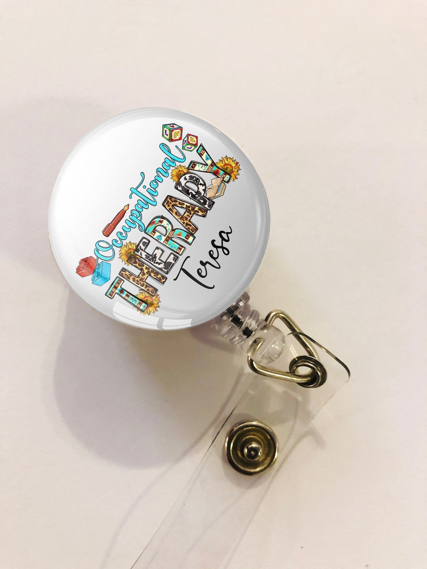 Personalized Occupational Therapy Badge Reel - ID Retractable badge, ID Badge Reel - Occupational Therapist - Occupational Therapy Assistant