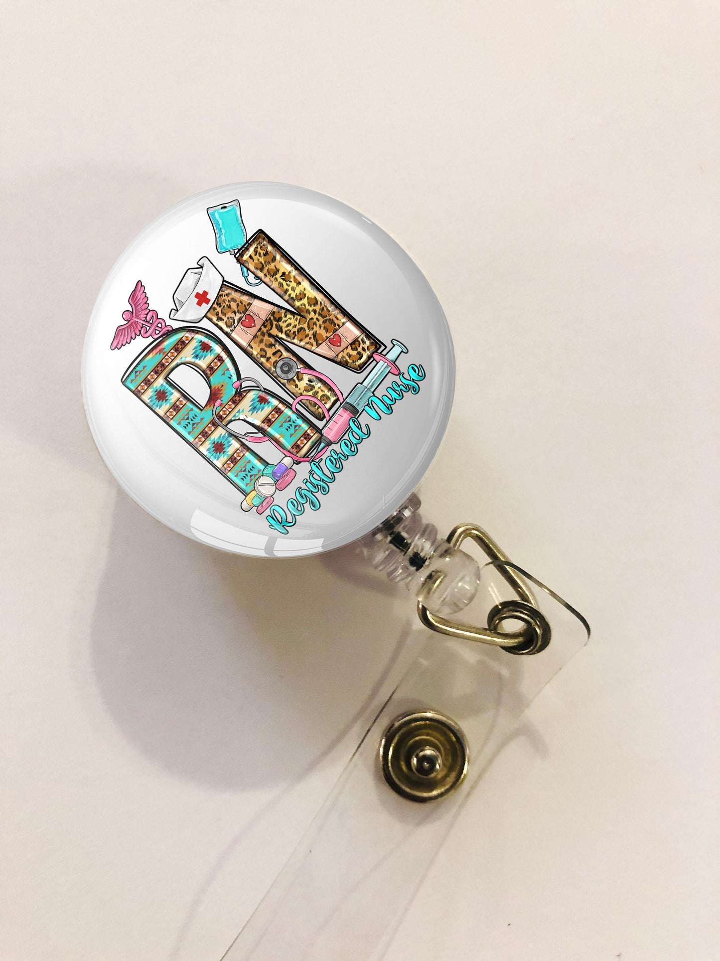 Registered Nurse Badge Reel - Rn ID Badge Reel - ID Retractable badge, ID Badge Reel - Rn Gift - Medical Gift - Nurse Gift