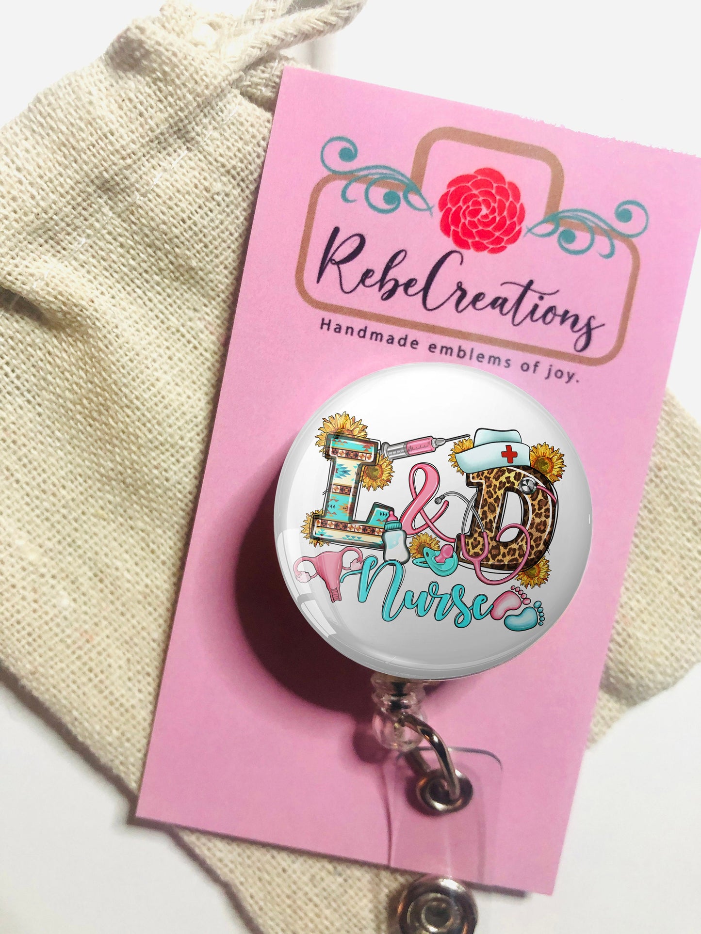 Labor & Delivery Nurse Crew Badge Reel - L and D Nurse Badge Reel - ID Retractable badge, ID Badge Reel - Labor and Delivery Nurse Gift