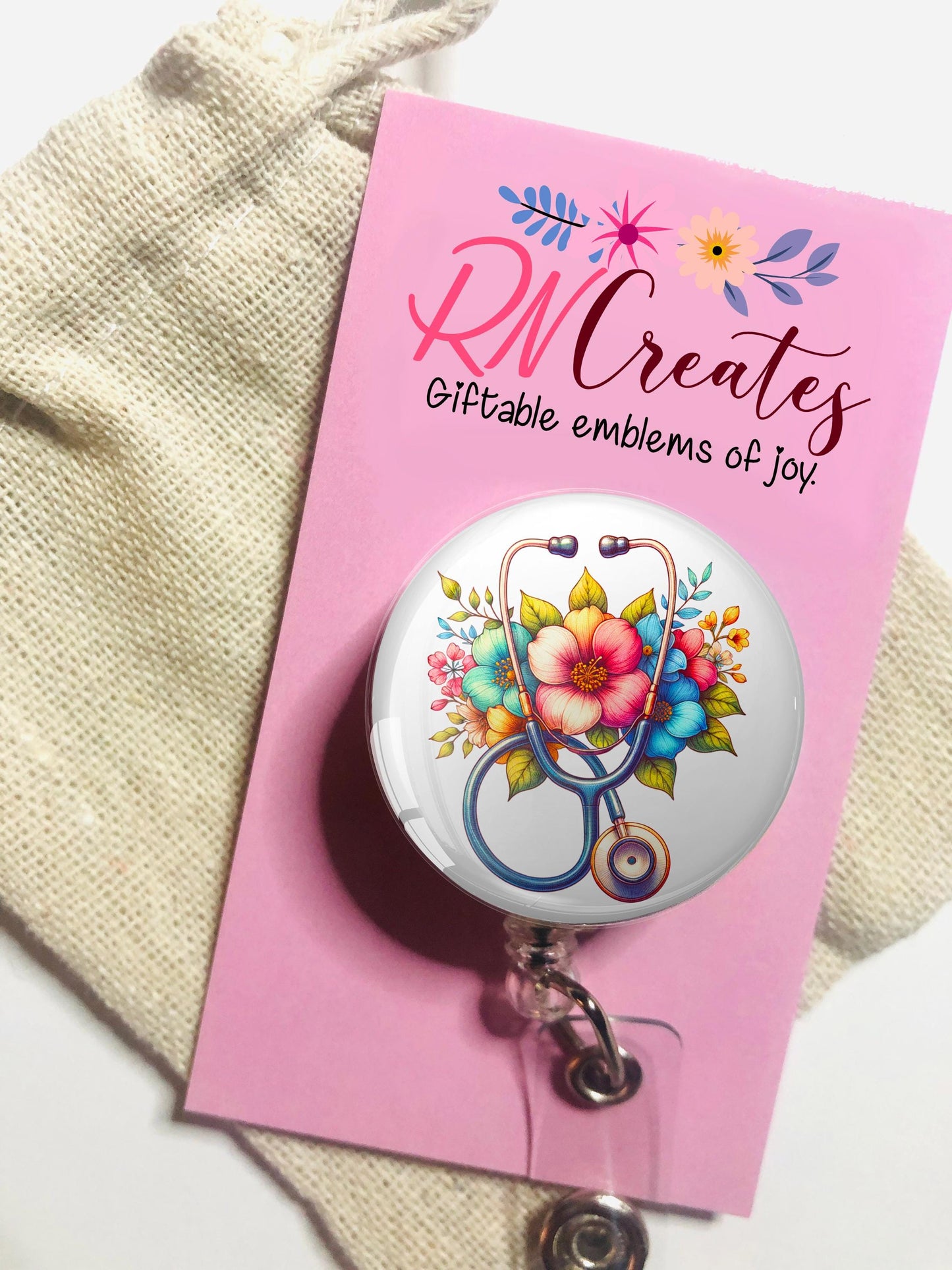 Nurse Badge Reel - RN Badge Reel - ID Retractable badge, ID Badge Reel - Nurse Gift