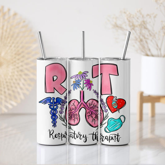 Respiratory Therapist Skinny Tumbler - RT Skinny Tumbler - 20 oz Skinny Tumbler - 30 oz Skinny Tumbler - Nurse Gift